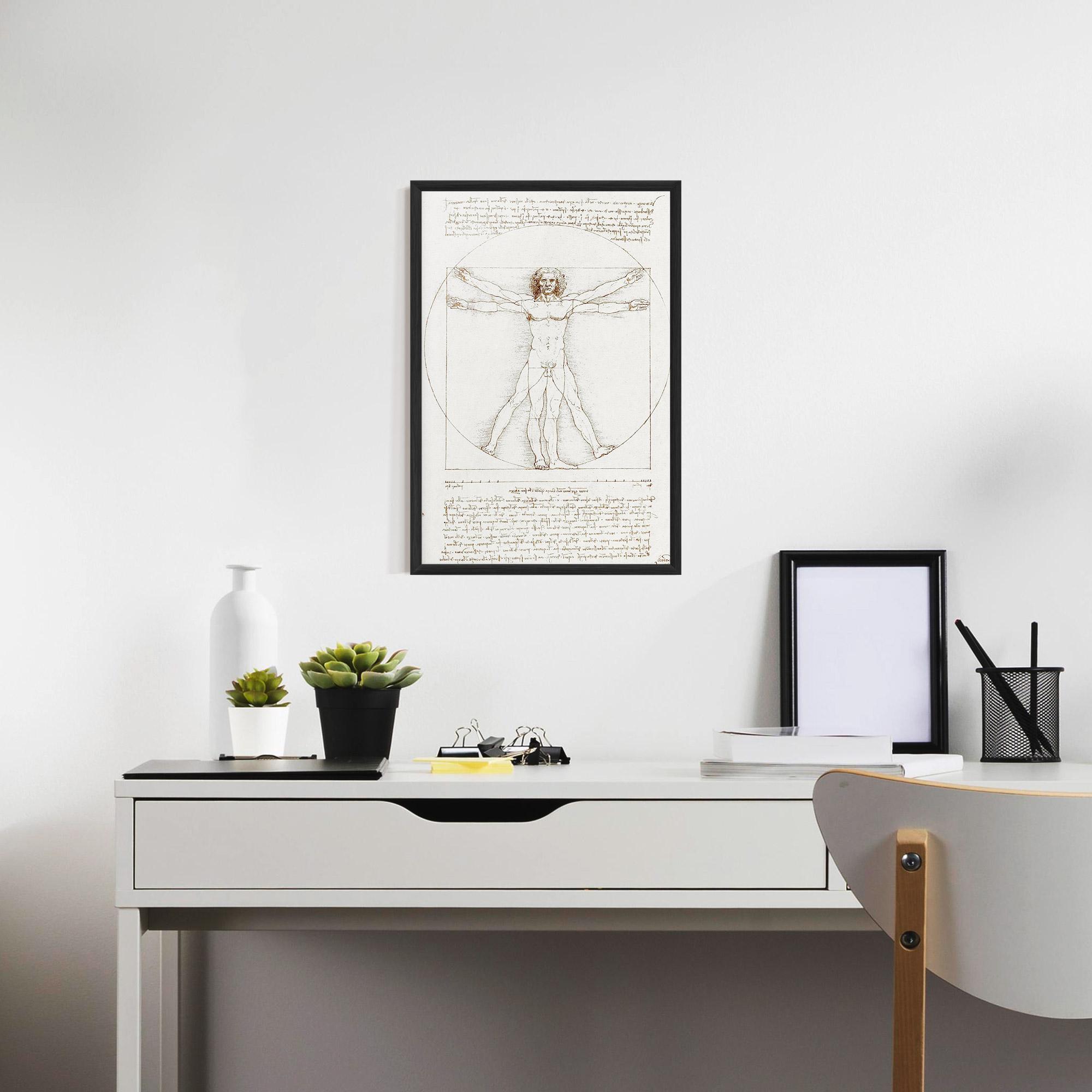 Plakat w Ramie Leonardo Da Vinci's Vitruvian Man mockup 7