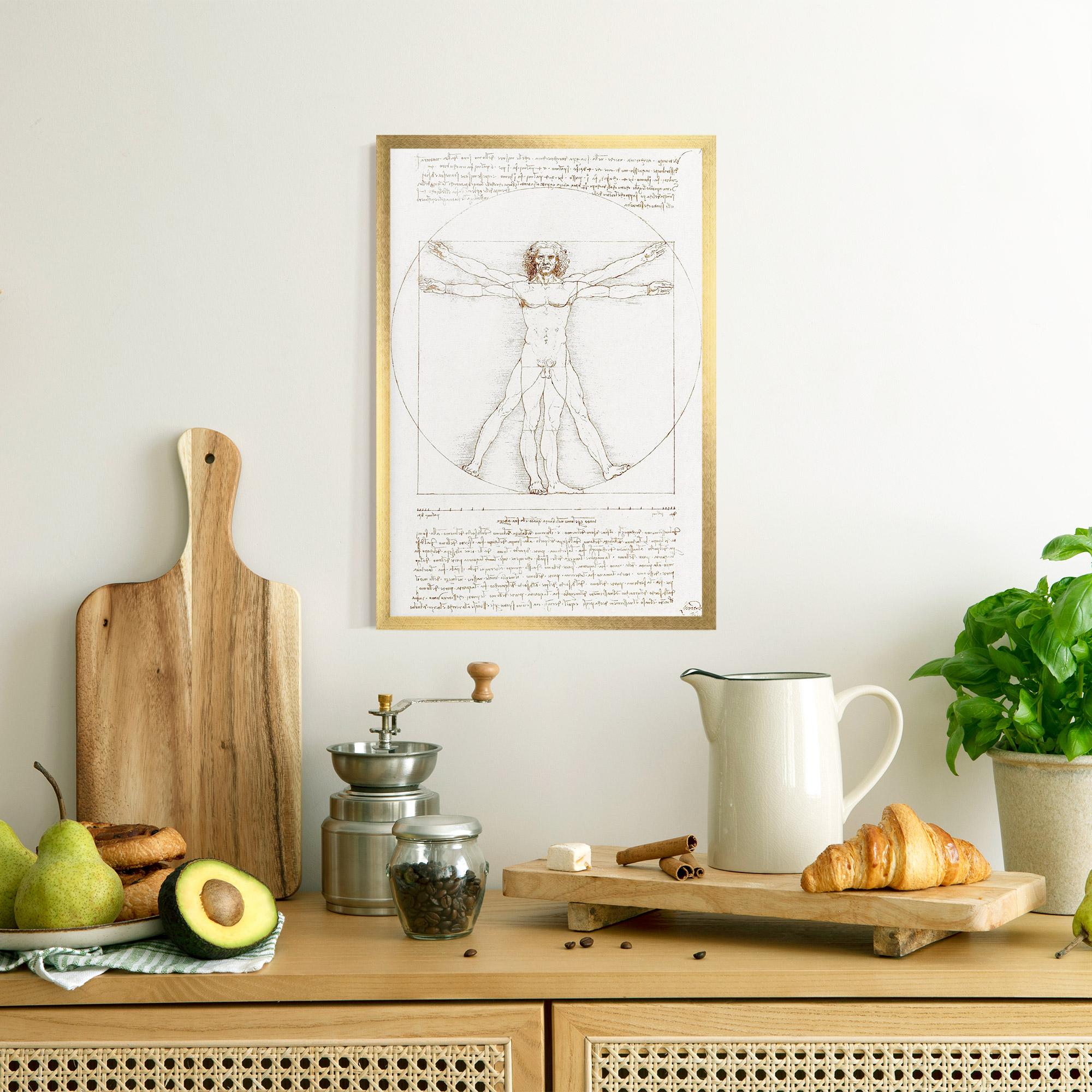 Plakat w Ramie Leonardo Da Vinci's Vitruvian Man mockup 8