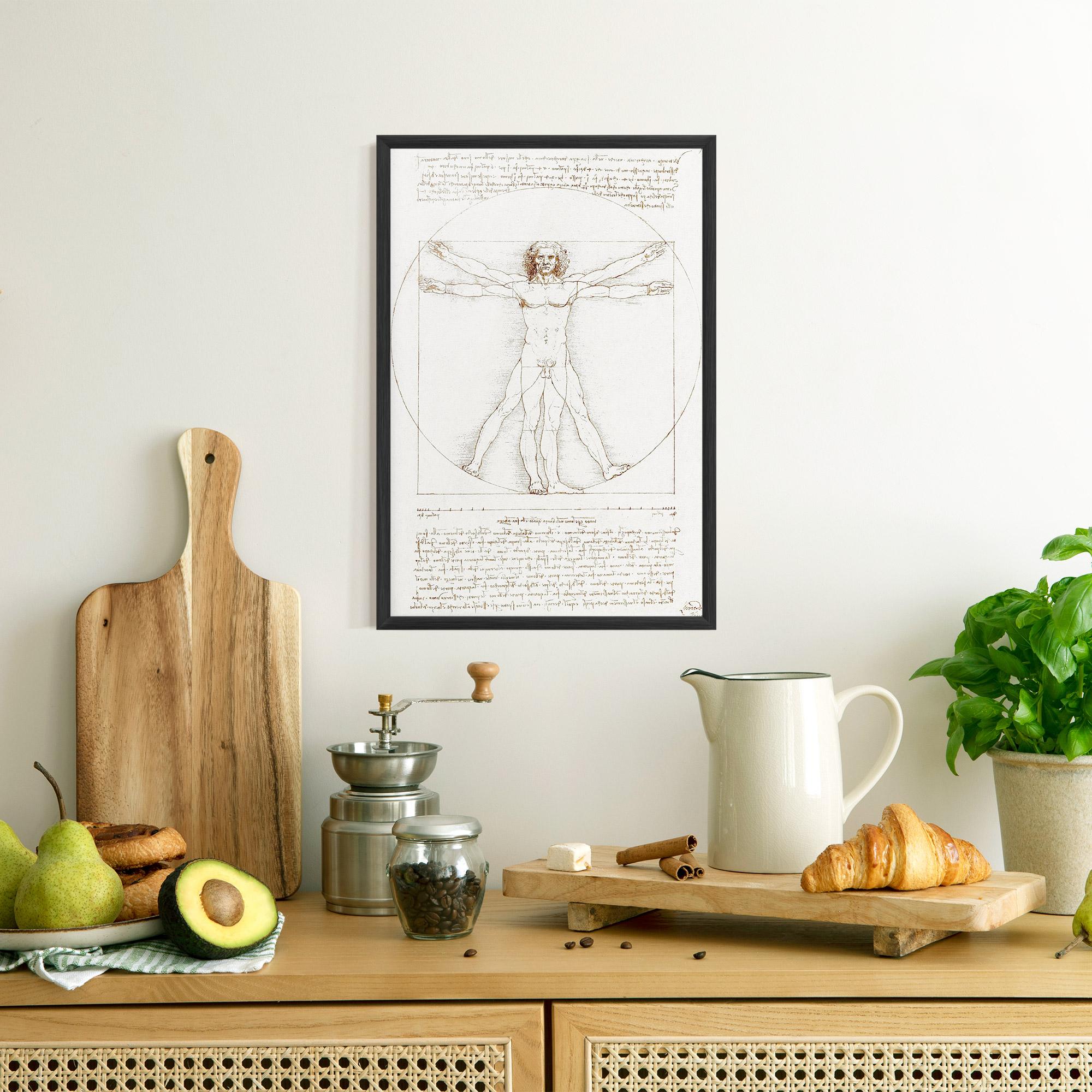 Plakat w Ramie Leonardo Da Vinci's Vitruvian Man mockup 8
