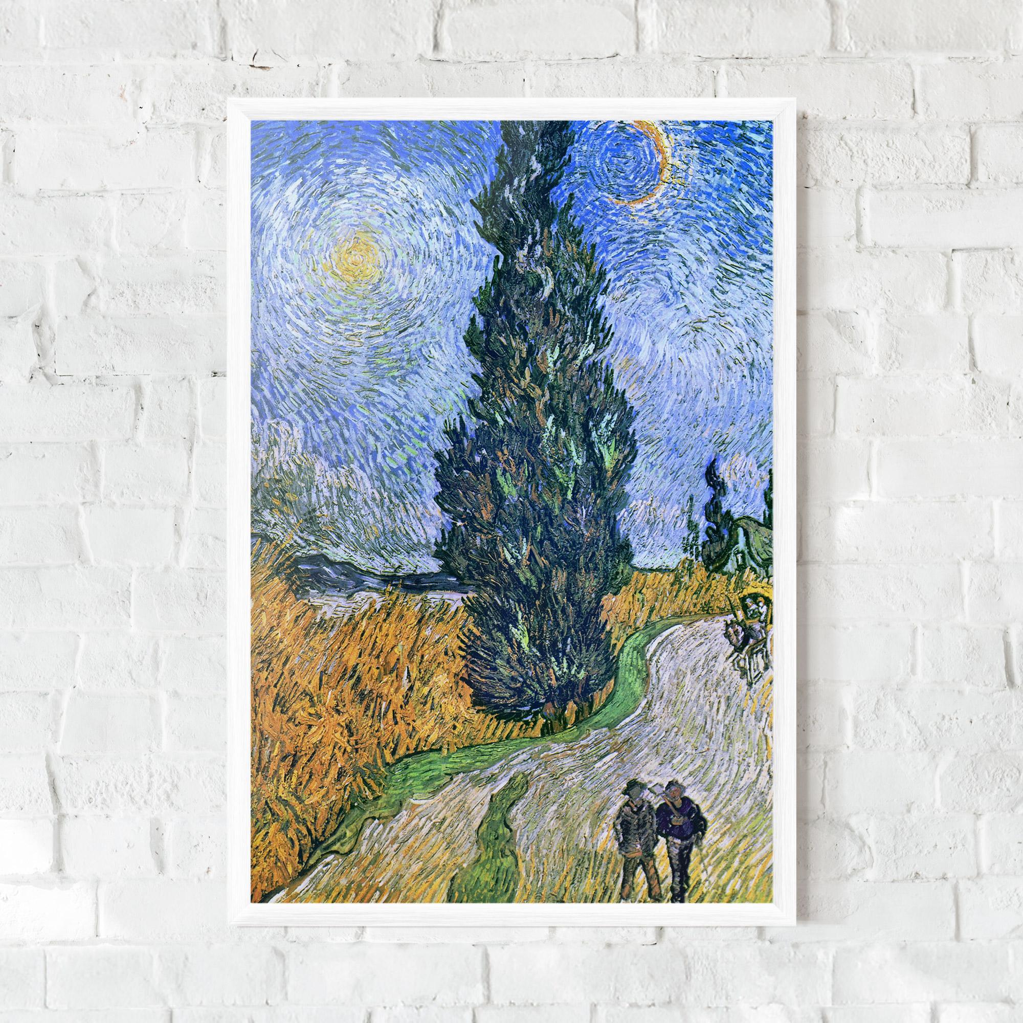 Plakat w Ramie Road With Cypress mockup 0