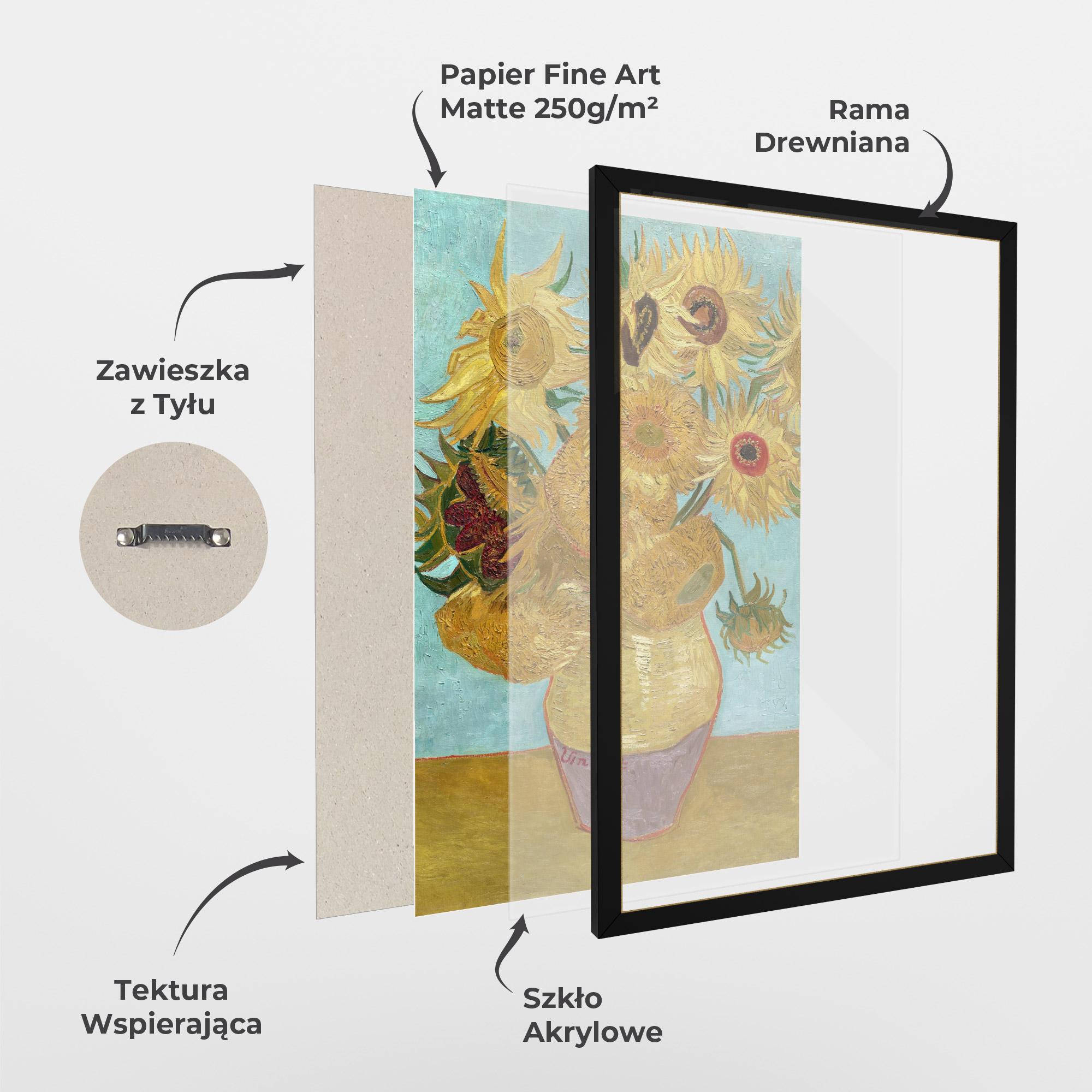 Plakat w Ramie Twelve Sunflowers mockup 1
