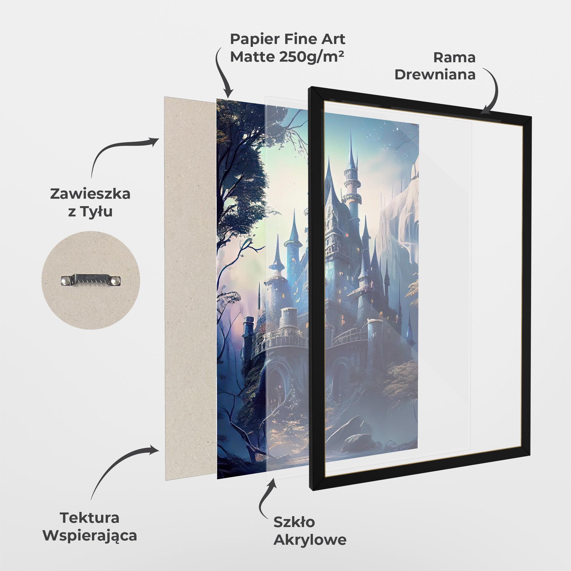 Plakat w Ramie Blue Art Castle mockup 1