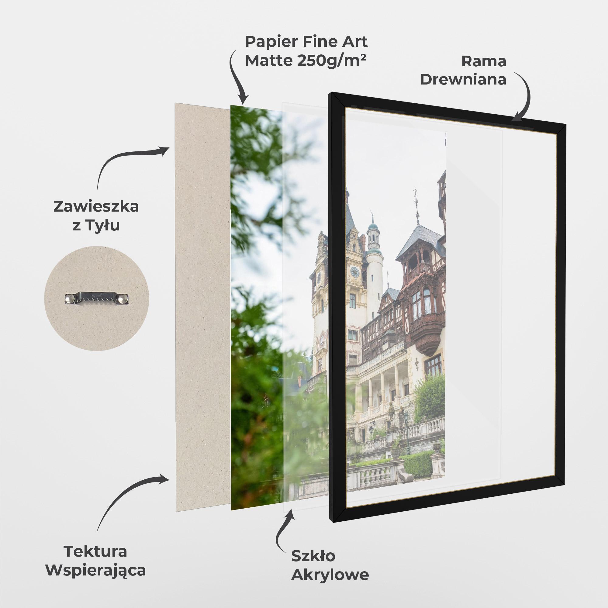 Plakat w Ramie Peles Castle Romania mockup 1