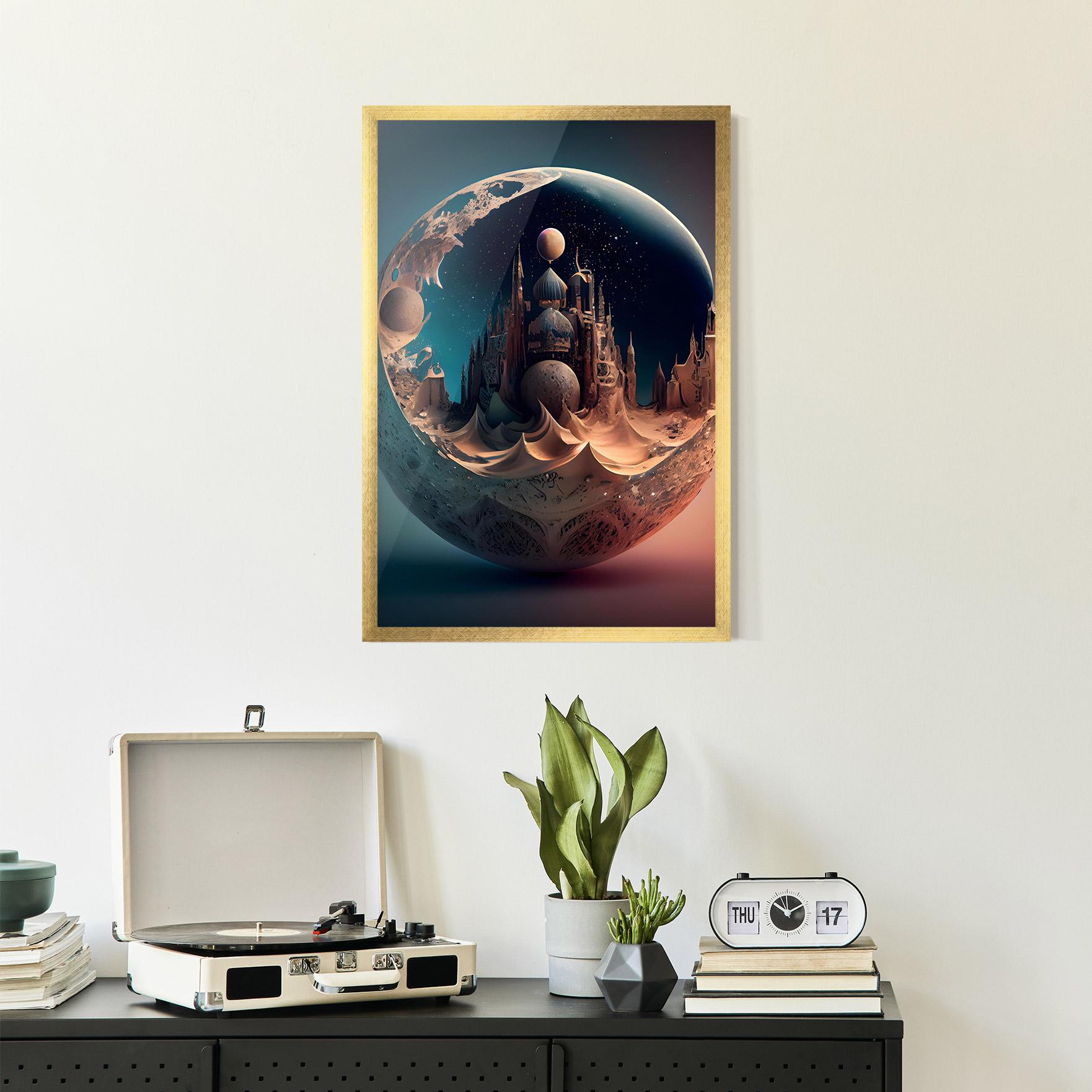 Plakat w Ramie Fantasy Planet Castle mockup 2