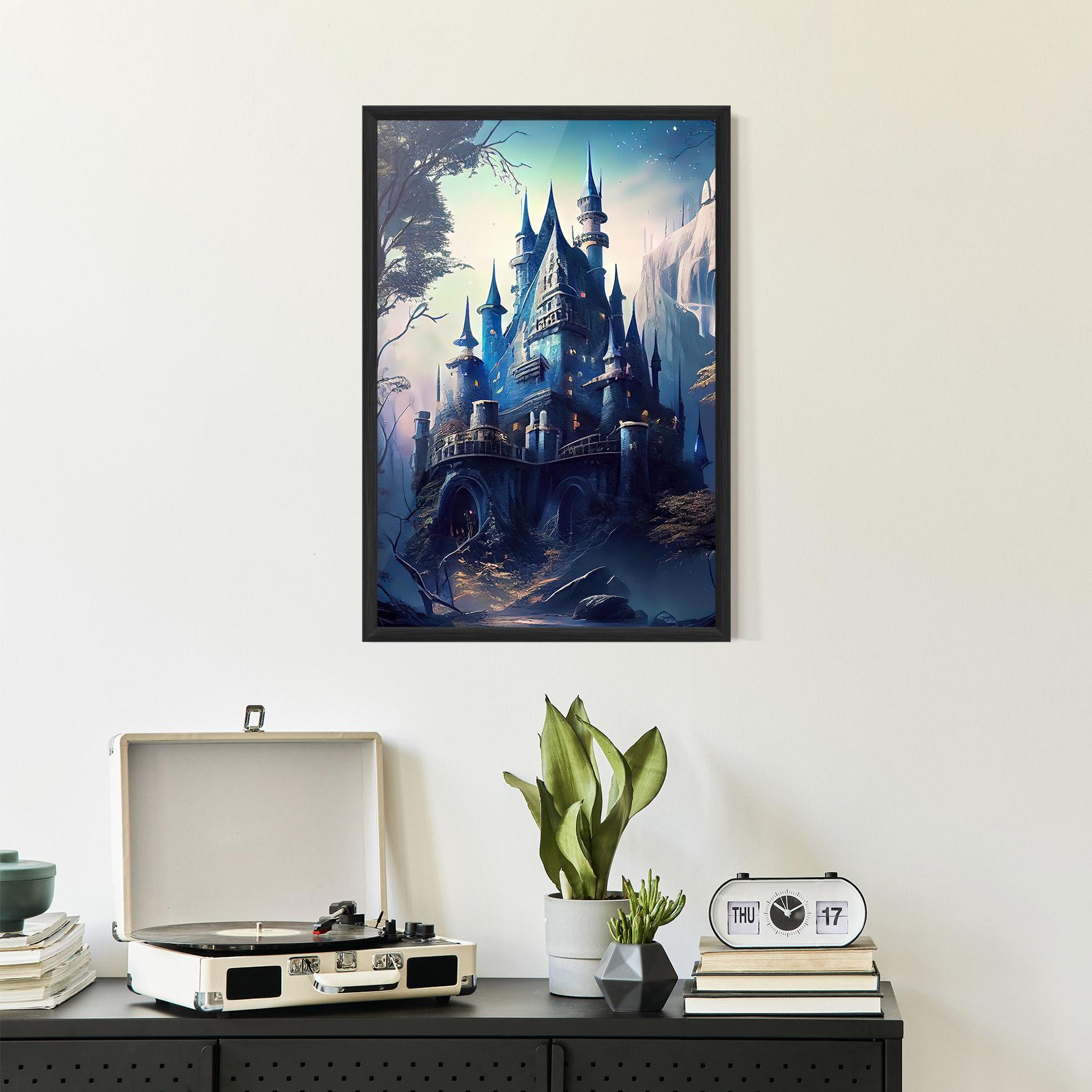 Plakat w Ramie Blue Art Castle mockup 2