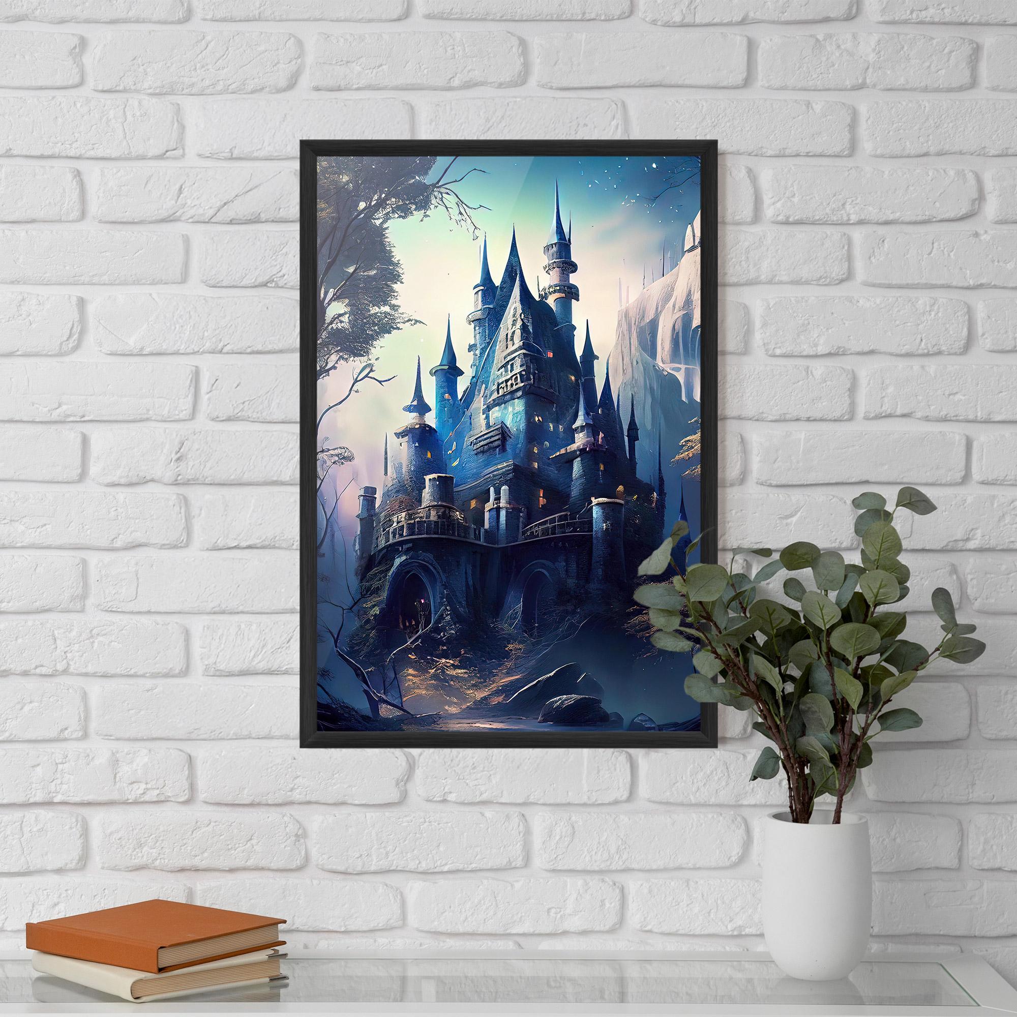 Plakat w Ramie Blue Art Castle mockup 5