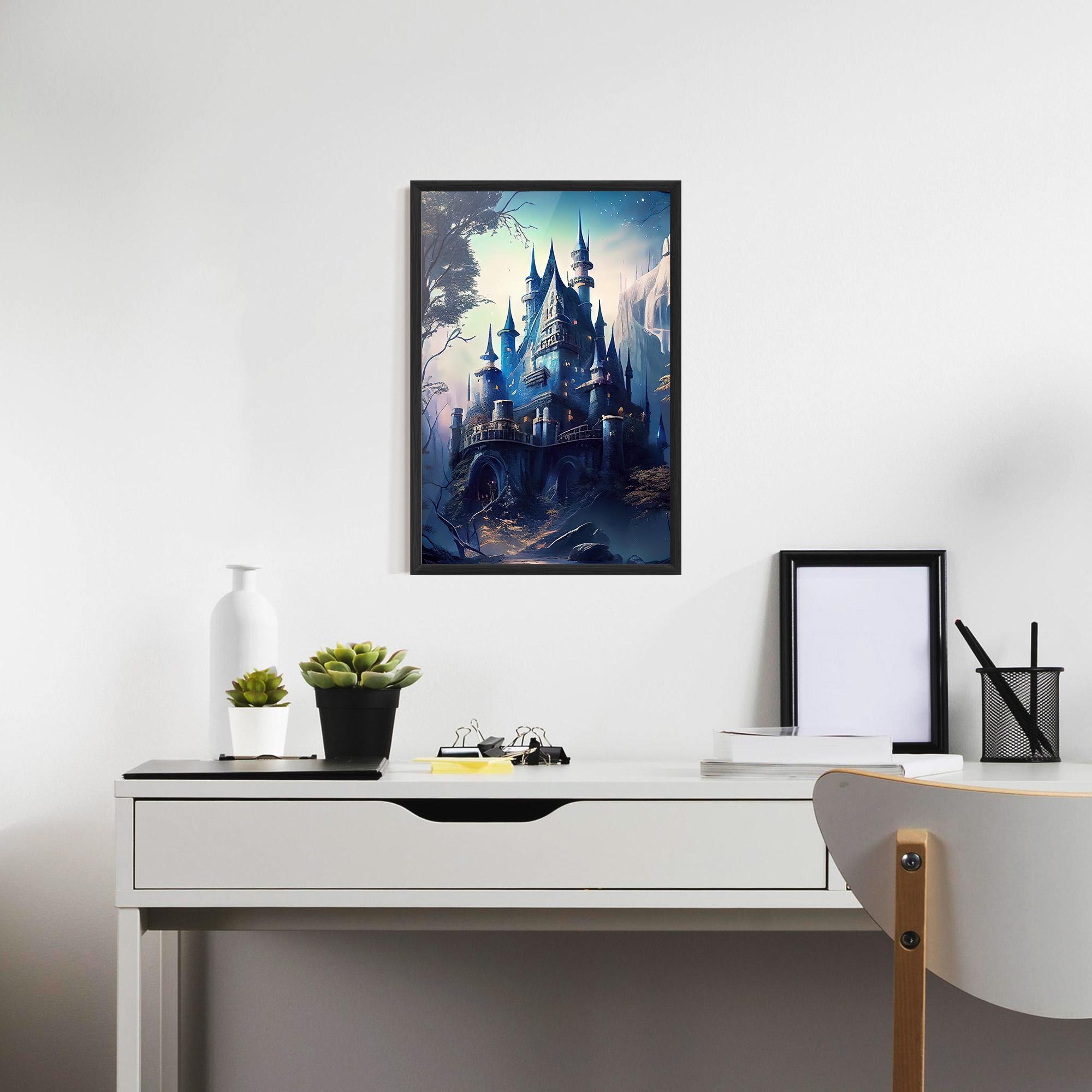 Plakat w Ramie Blue Art Castle mockup 7