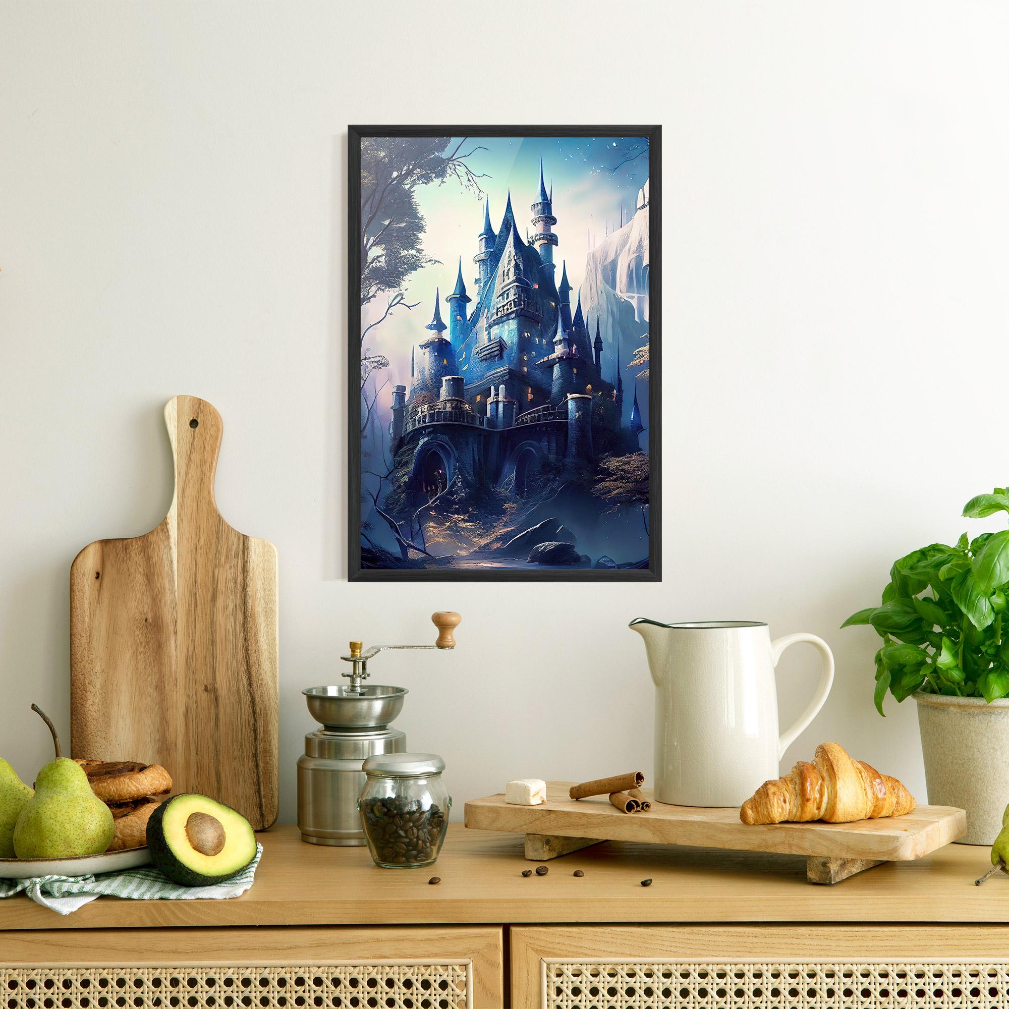 Plakat w Ramie Blue Art Castle mockup 8