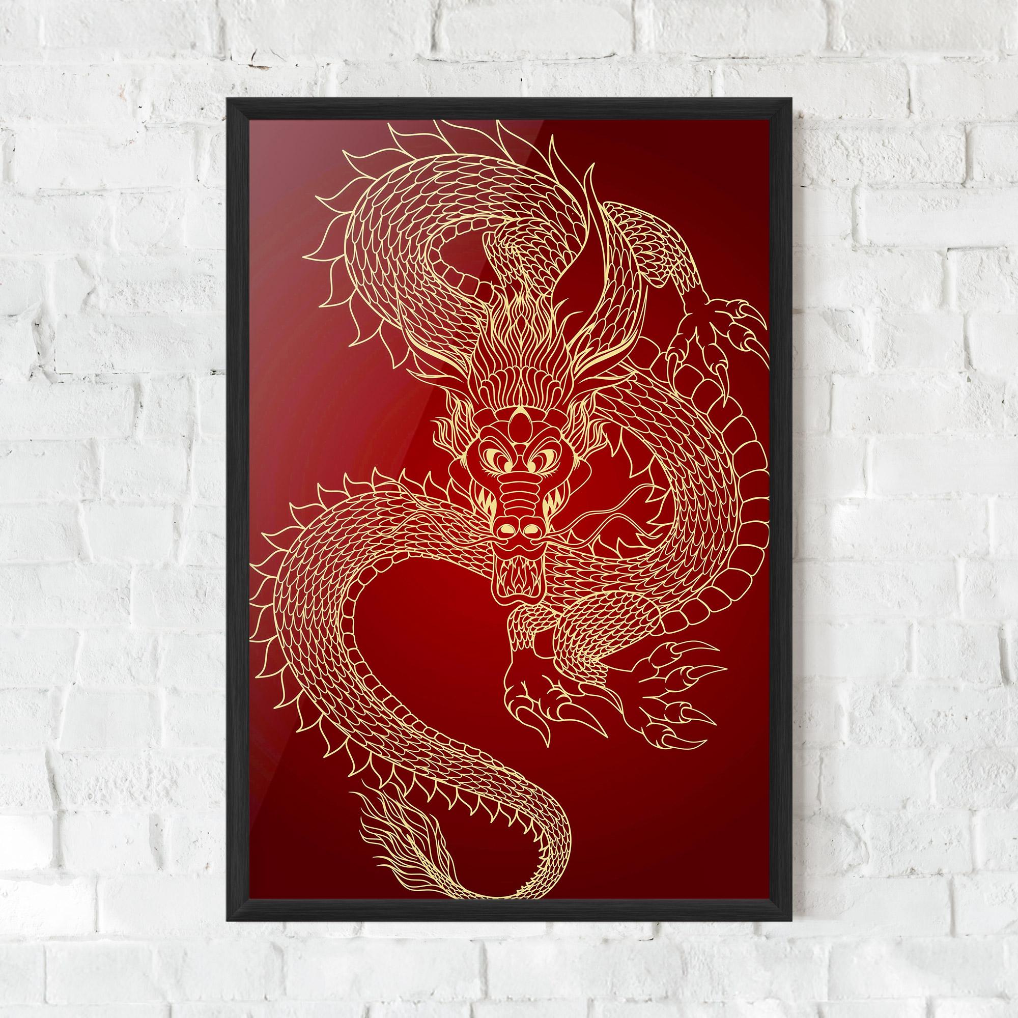 Plakat w Ramie Traditional Dragon mockup 0