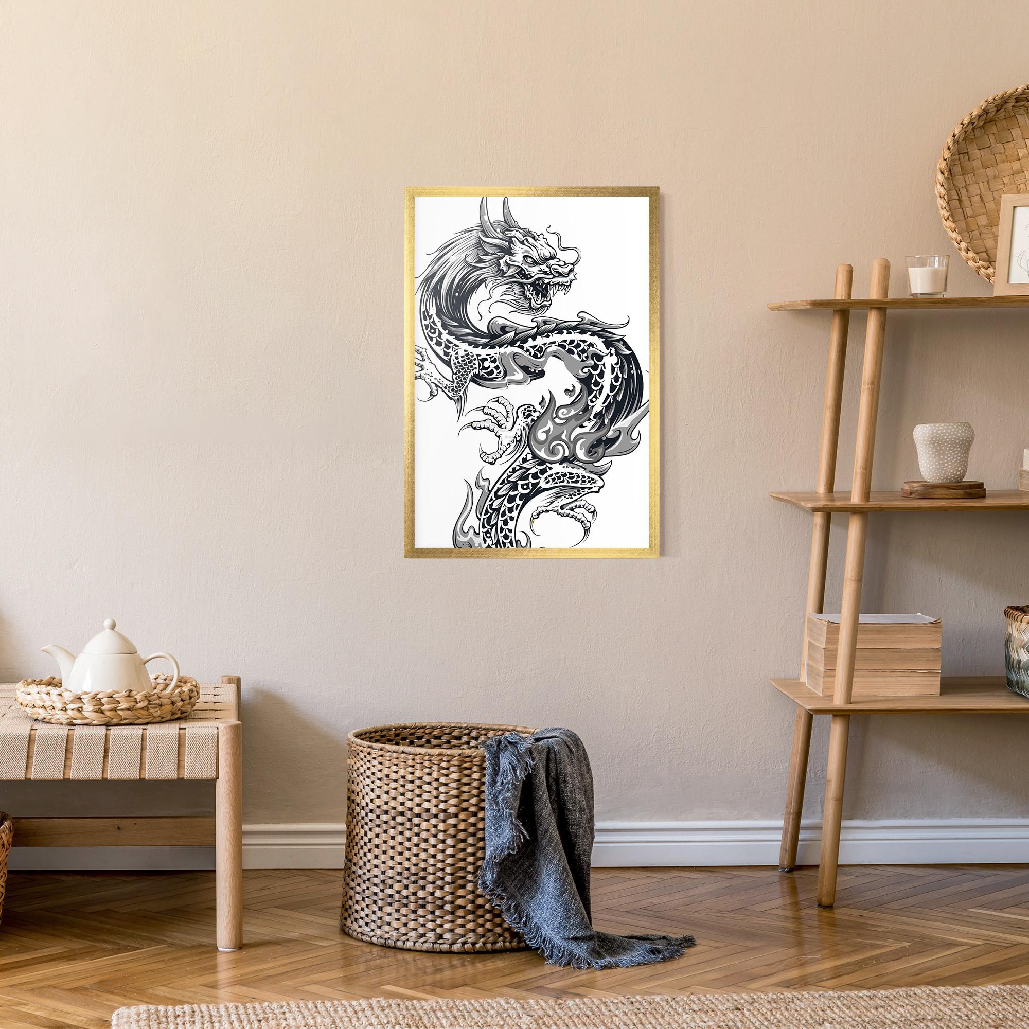 Plakat w Ramie Dragon Line mockup 9