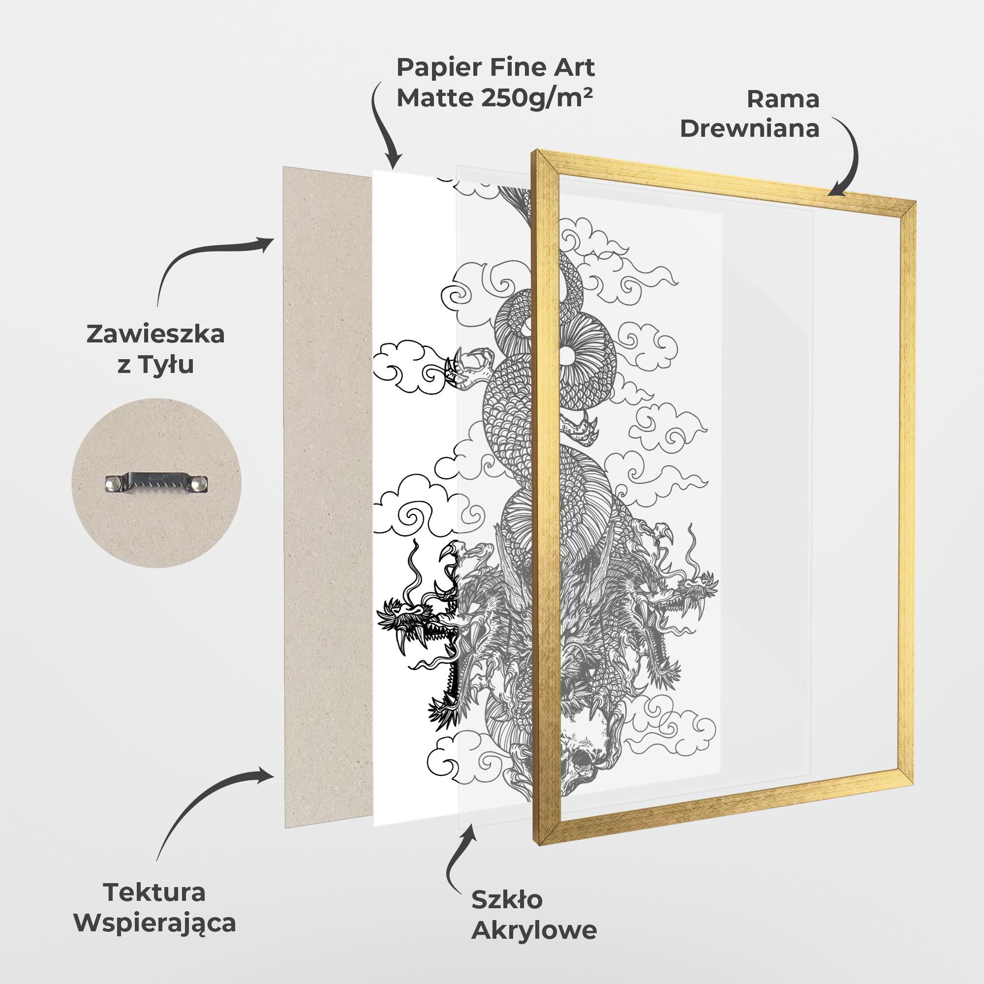 Plakat w Ramie Skull Dragon mockup 1