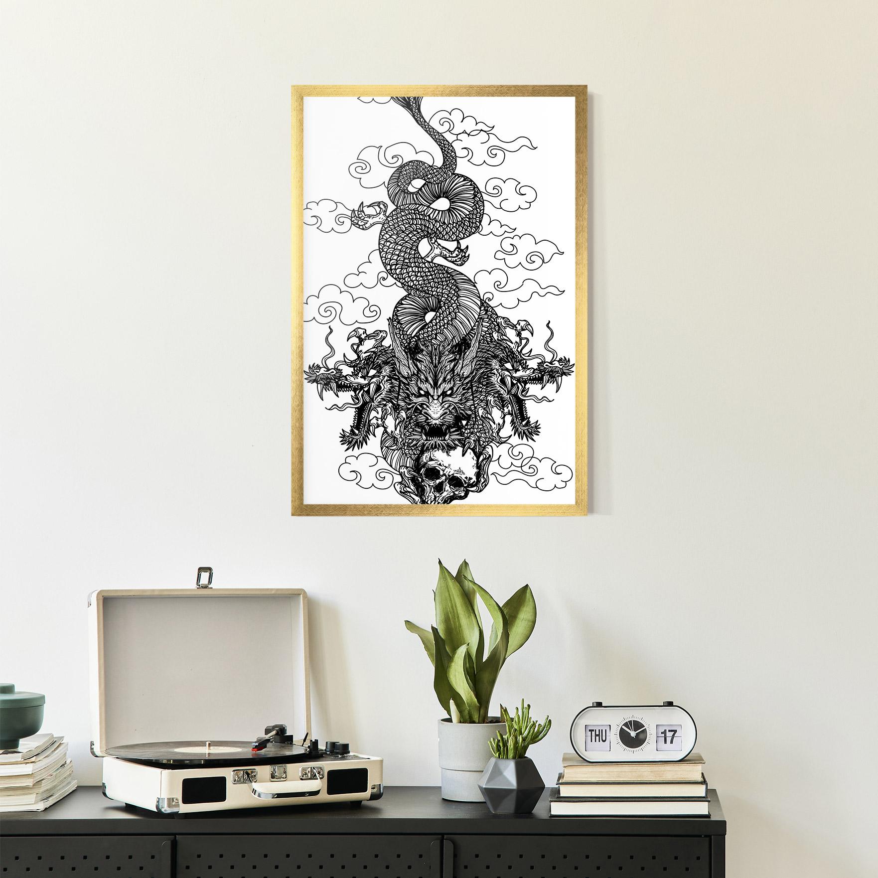 Plakat w Ramie Skull Dragon mockup 2