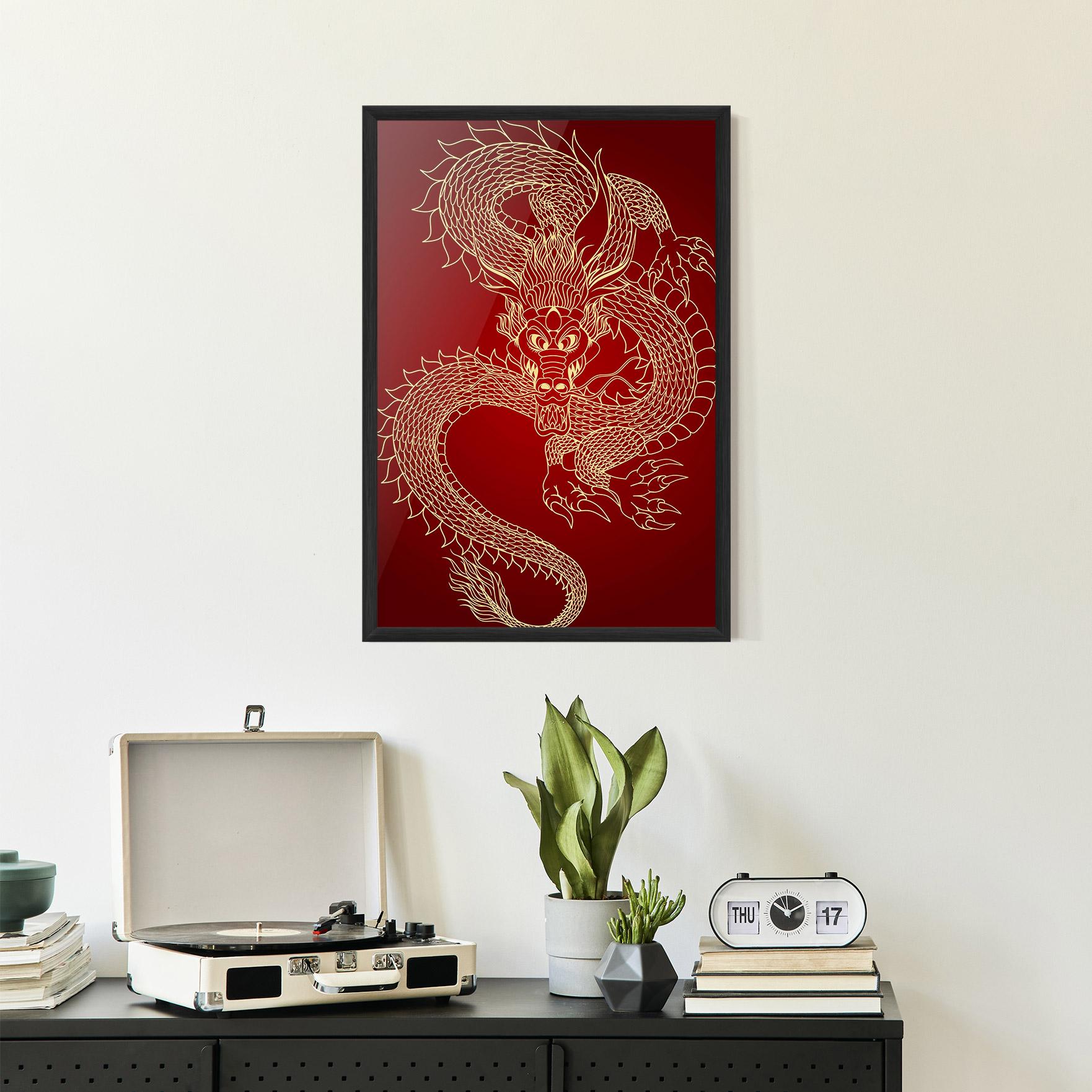 Plakat w Ramie Traditional Dragon mockup 2