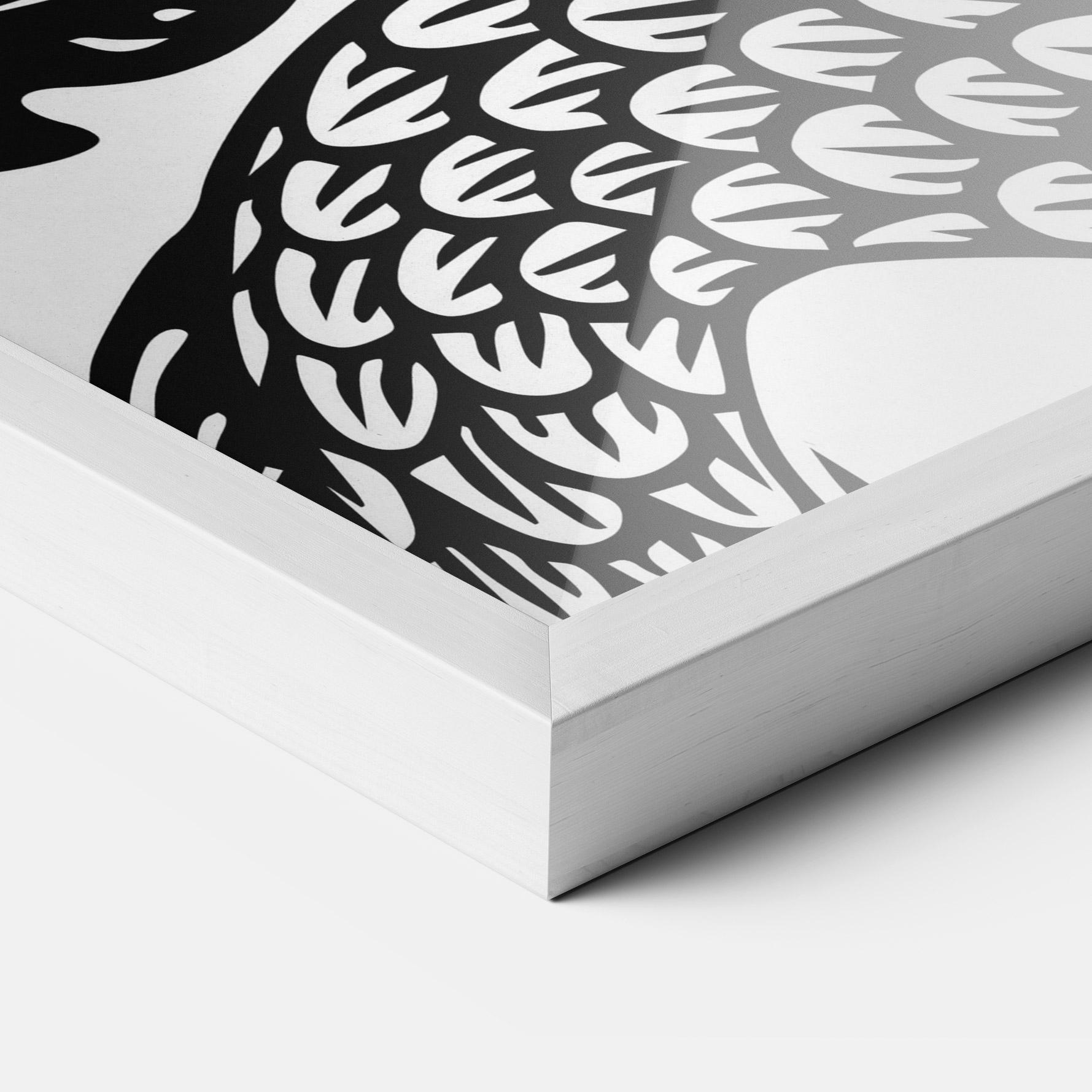 Plakat w Ramie Dragon Black Line mockup 3