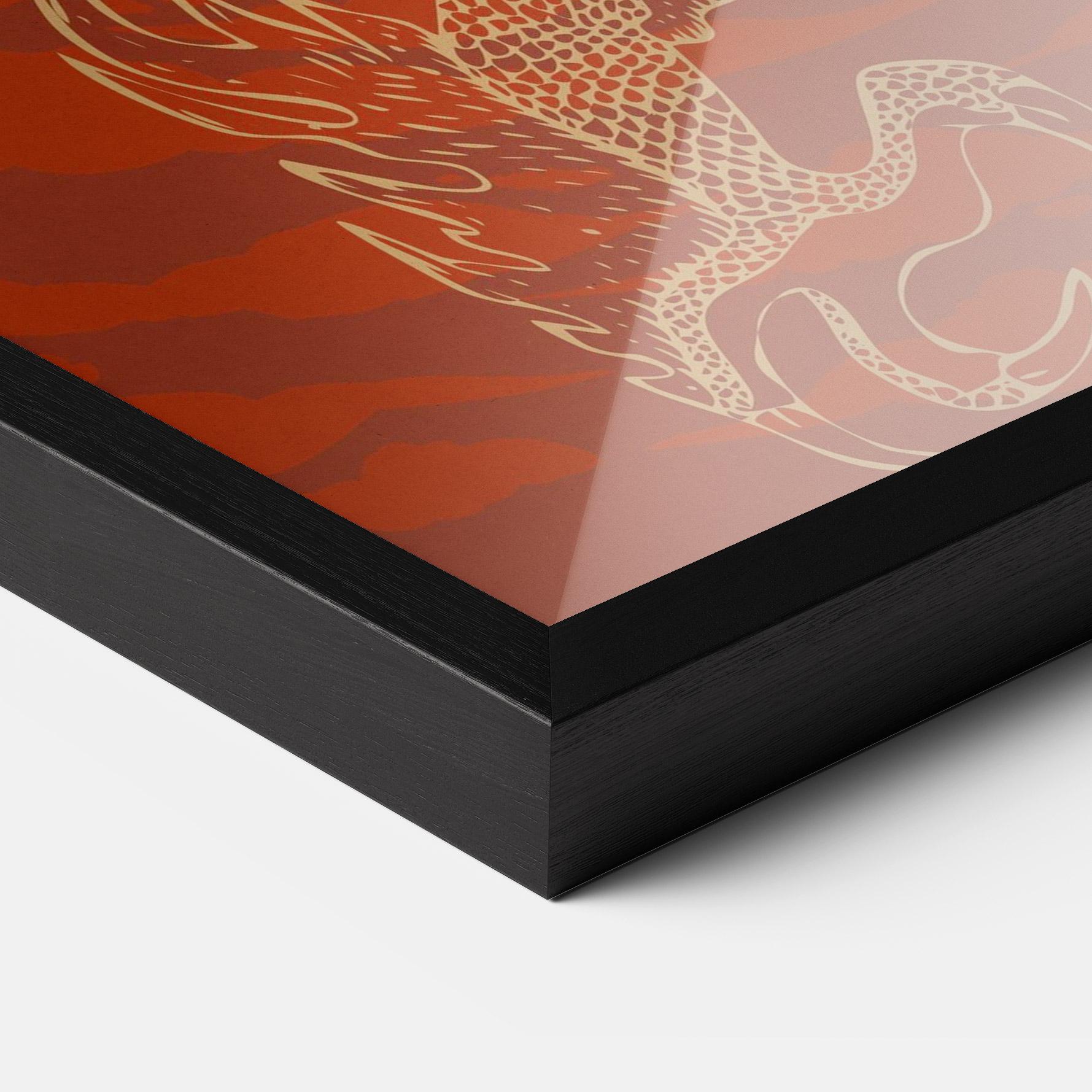Plakat w Ramie Chinese Dragon Red mockup 3