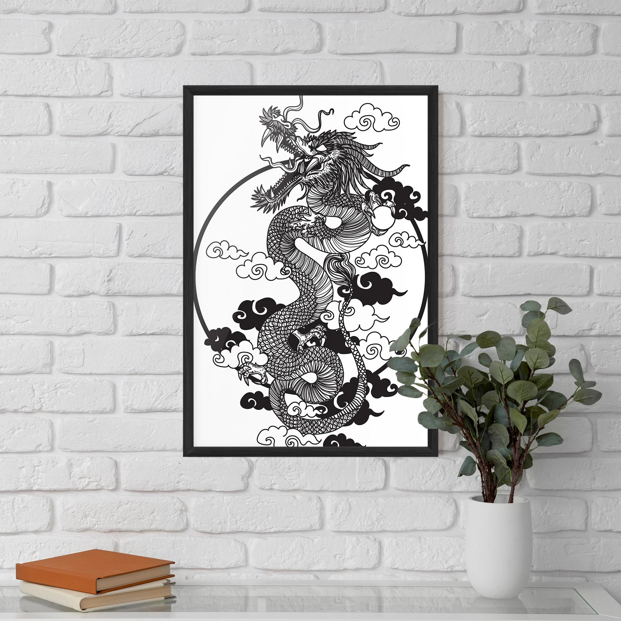 Plakat w Ramie Dragon Circle 01 mockup 5