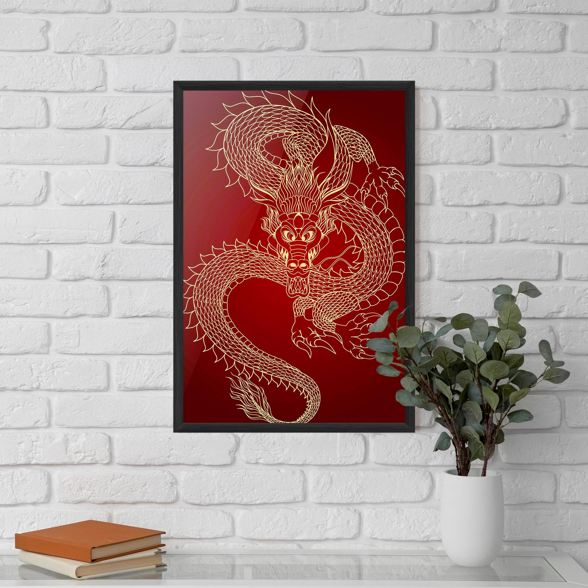 Plakat w Ramie Traditional Dragon mockup 5