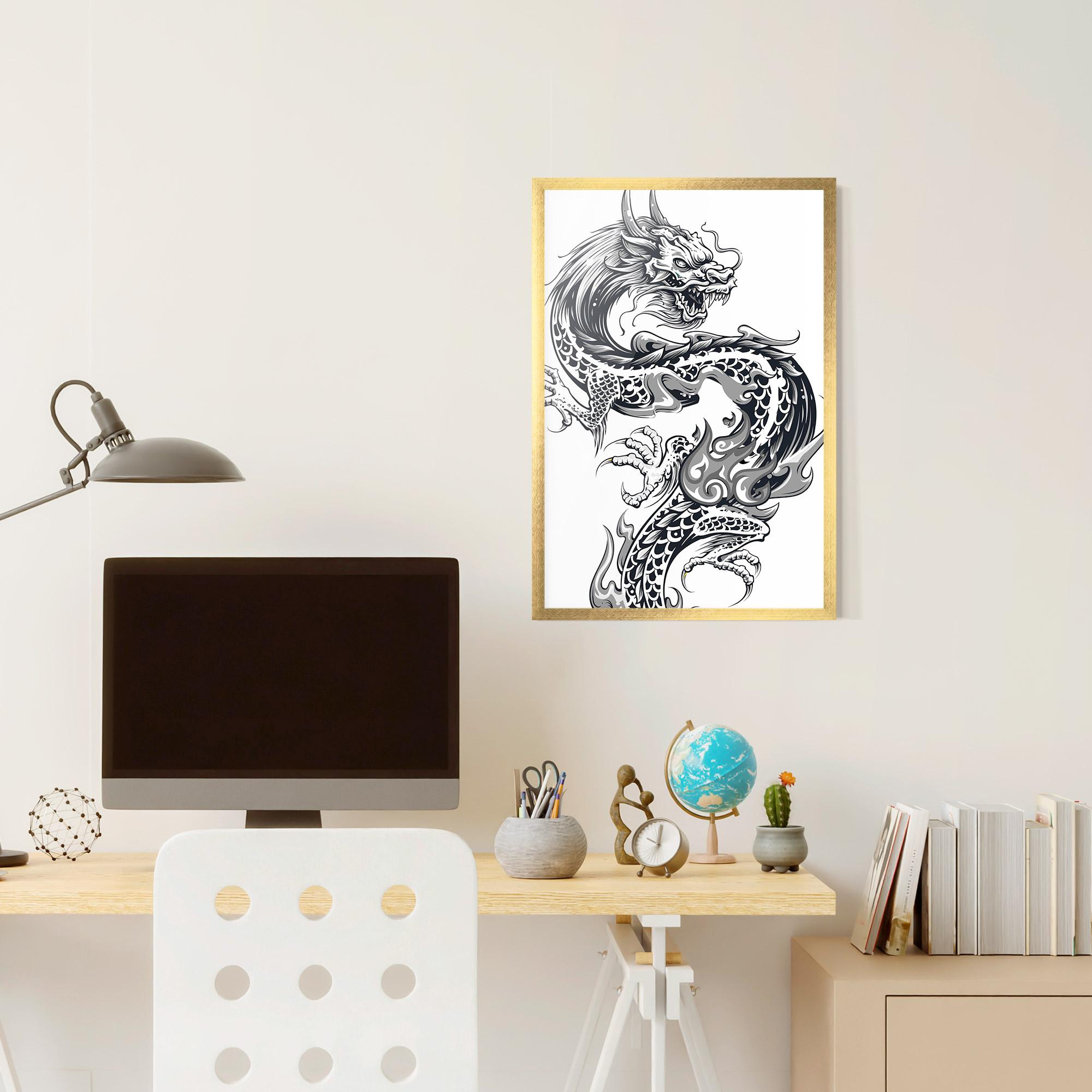 Plakat w Ramie Dragon Line mockup 6