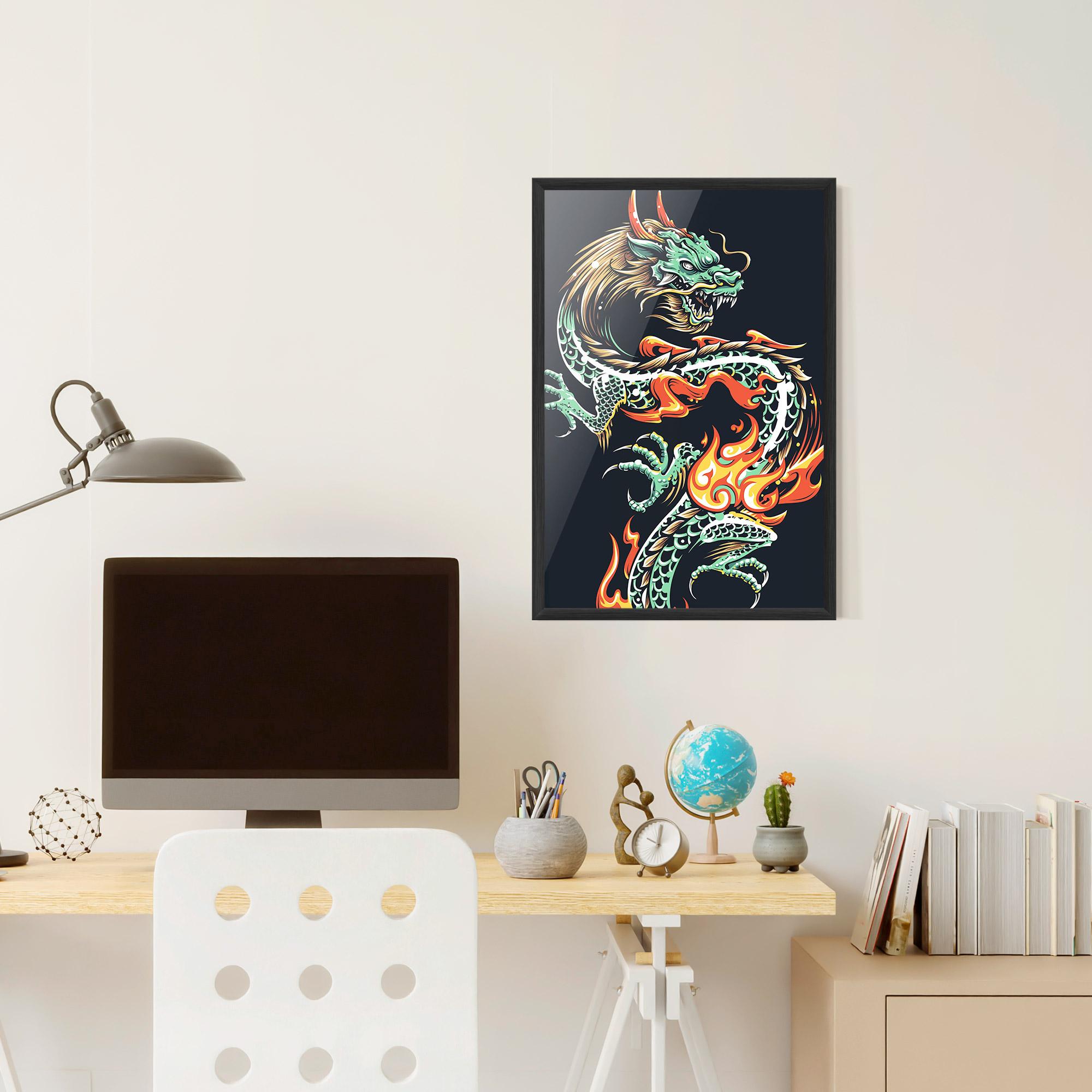 Plakat w Ramie Dragon Green mockup 6