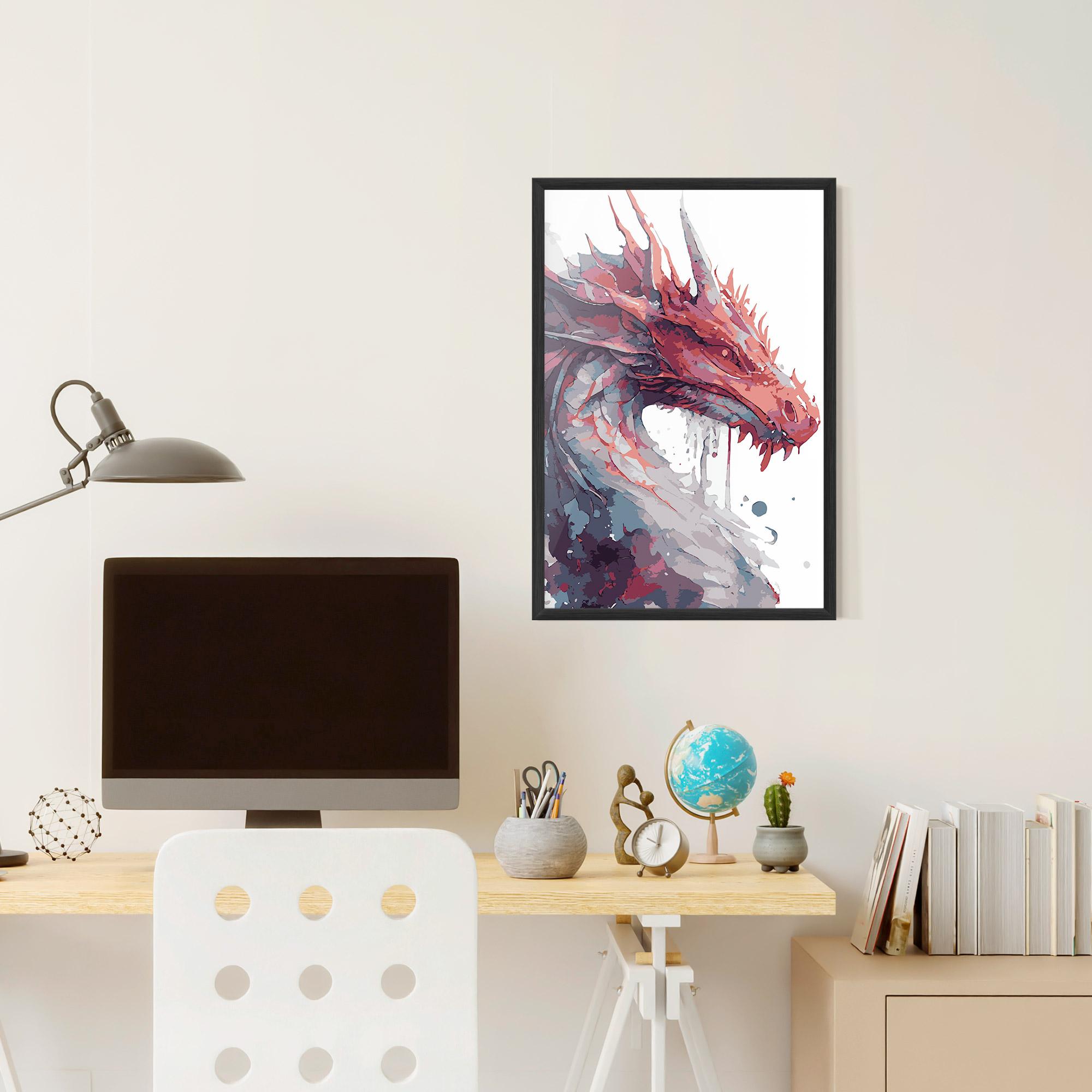 Plakat w Ramie Red Blue Dragon mockup 6