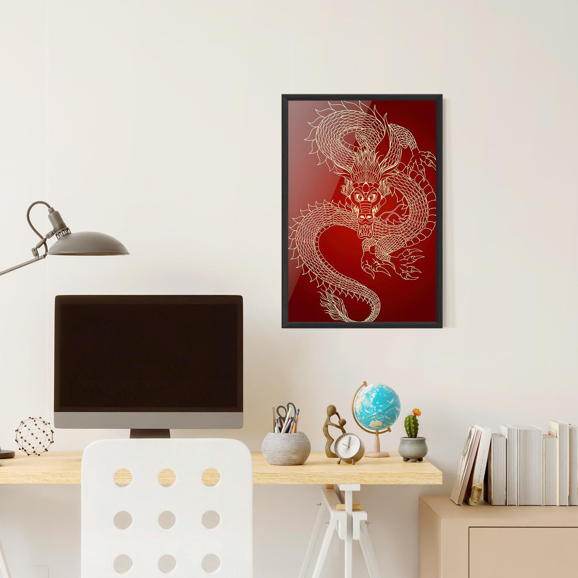 Plakat w Ramie Traditional Dragon mockup 6