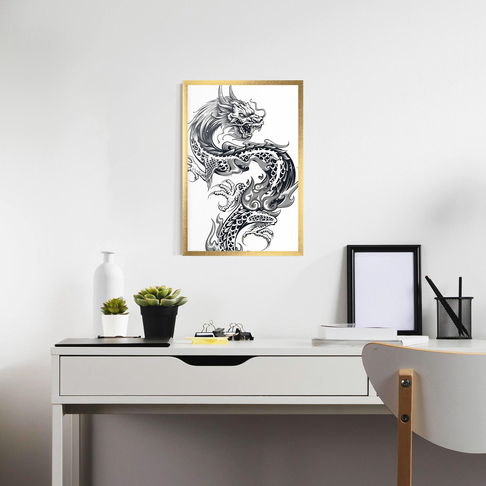 Plakat w Ramie Dragon Line mockup 7