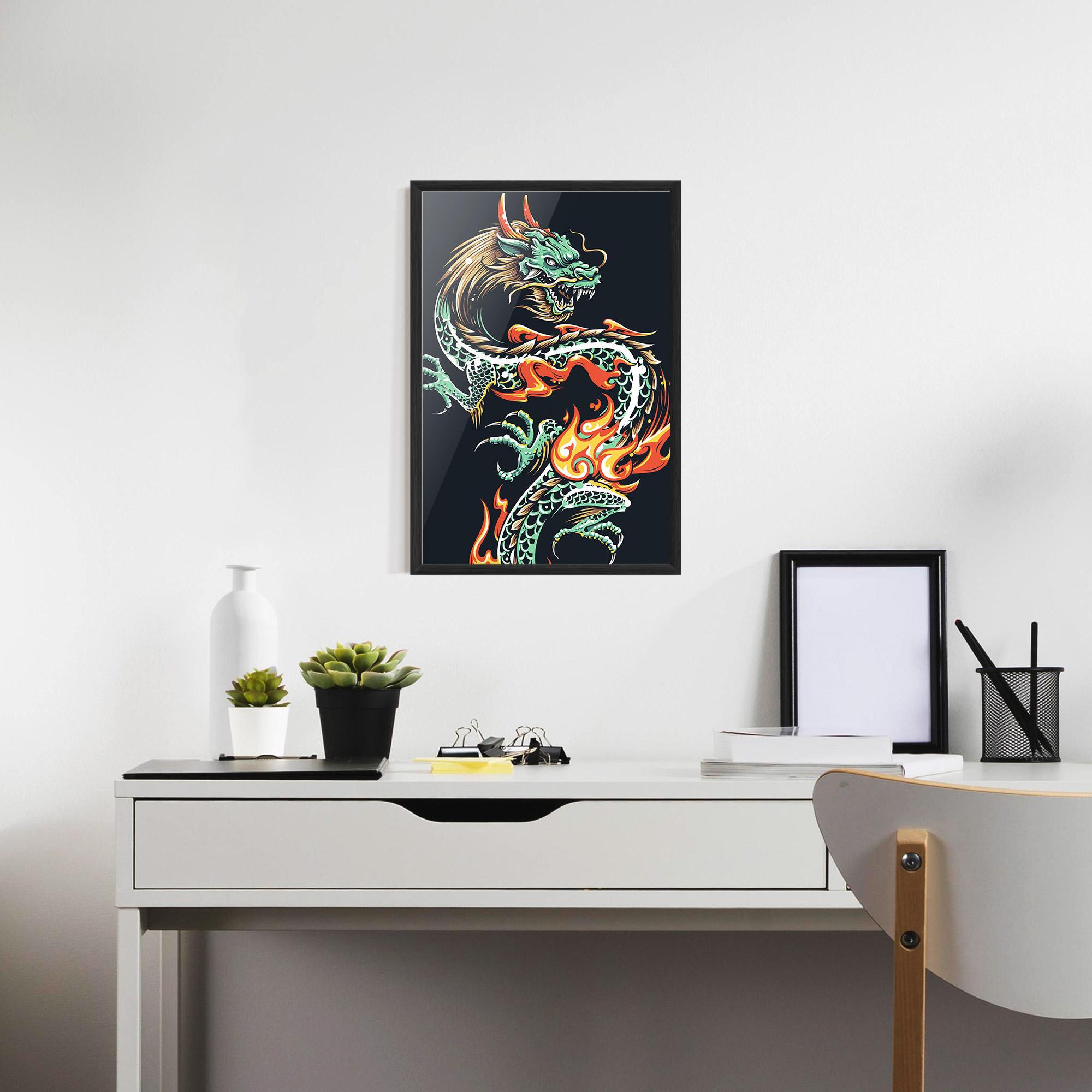 Plakat w Ramie Dragon Green mockup 7