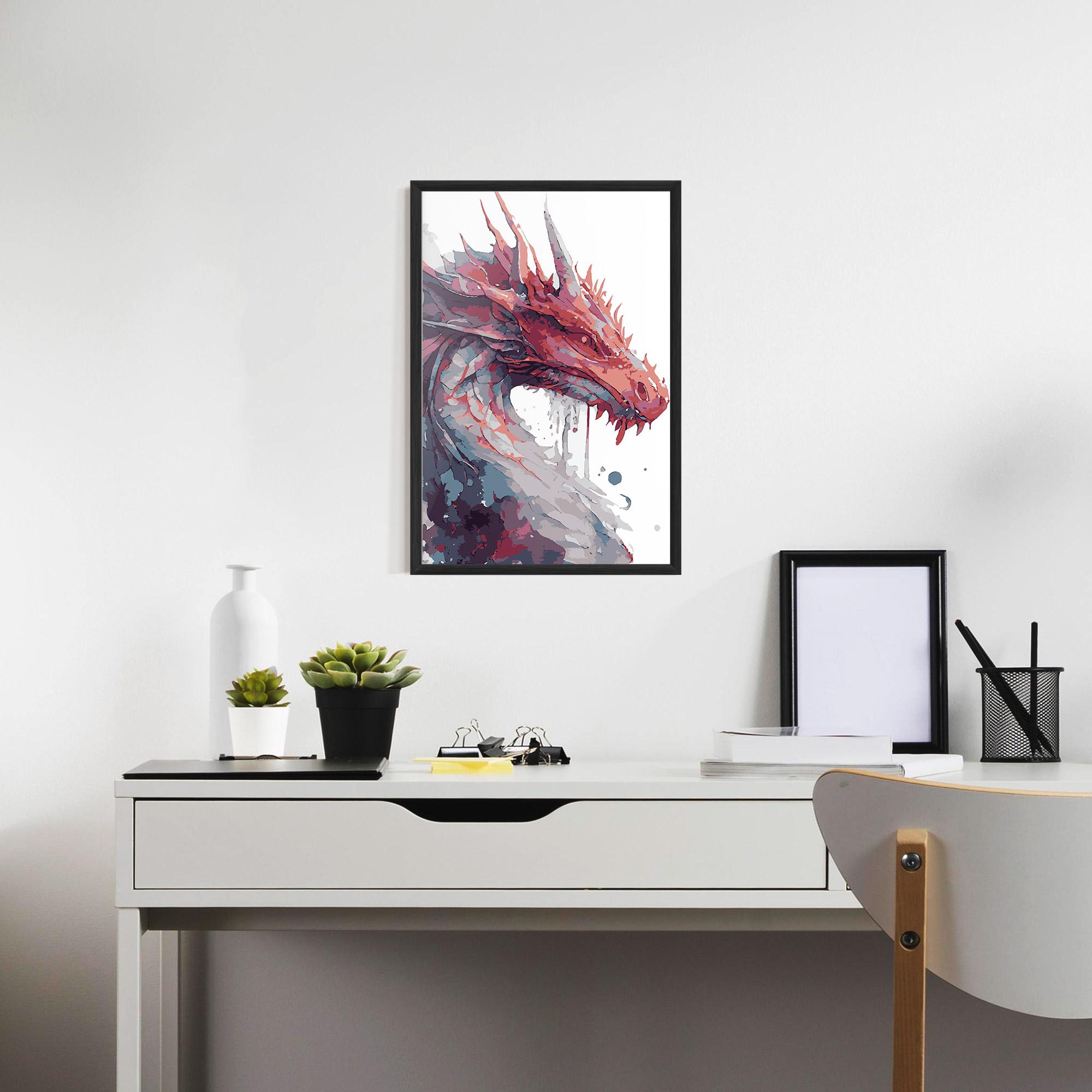 Plakat w Ramie Red Blue Dragon mockup 7