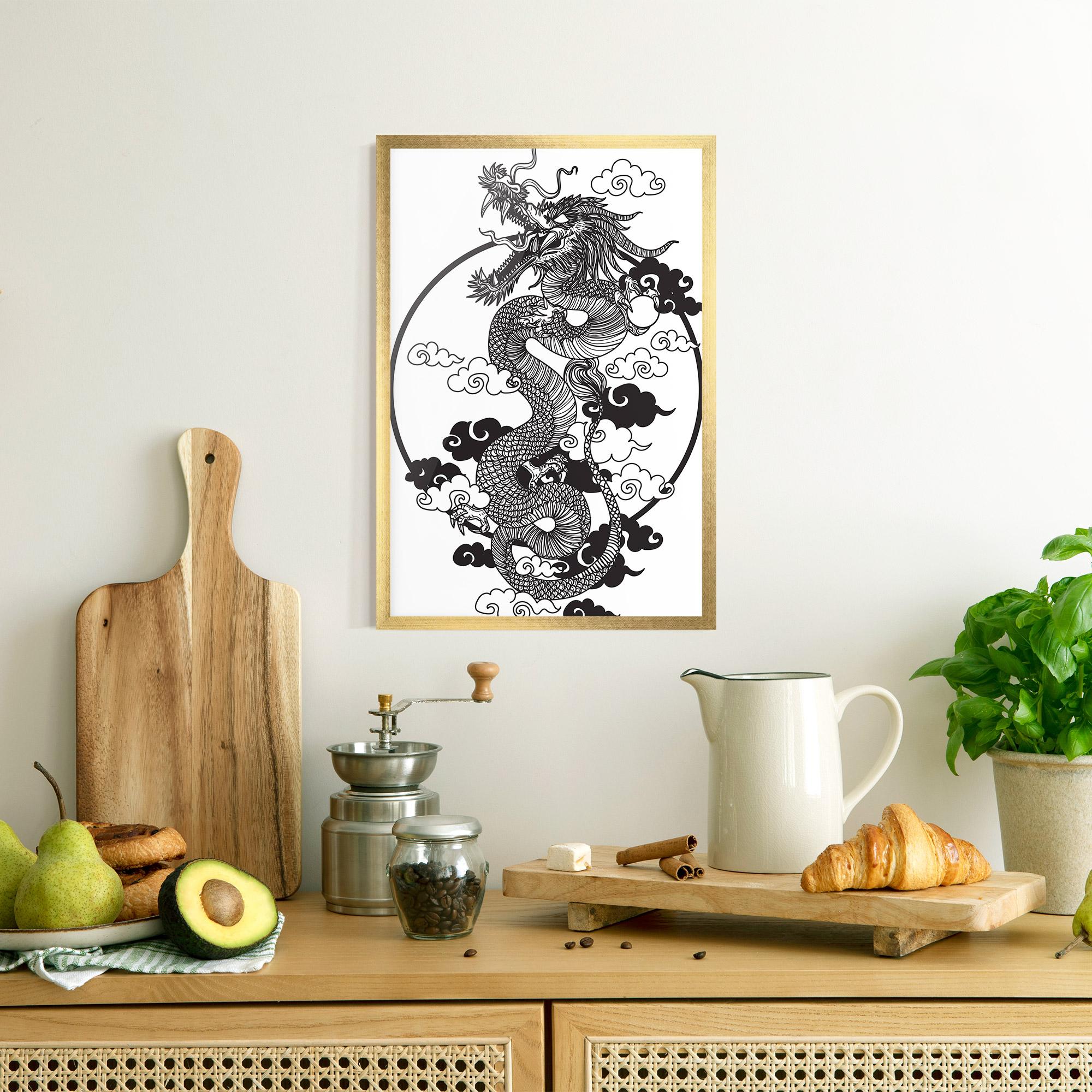 Plakat w Ramie Dragon Circle 01 mockup 8