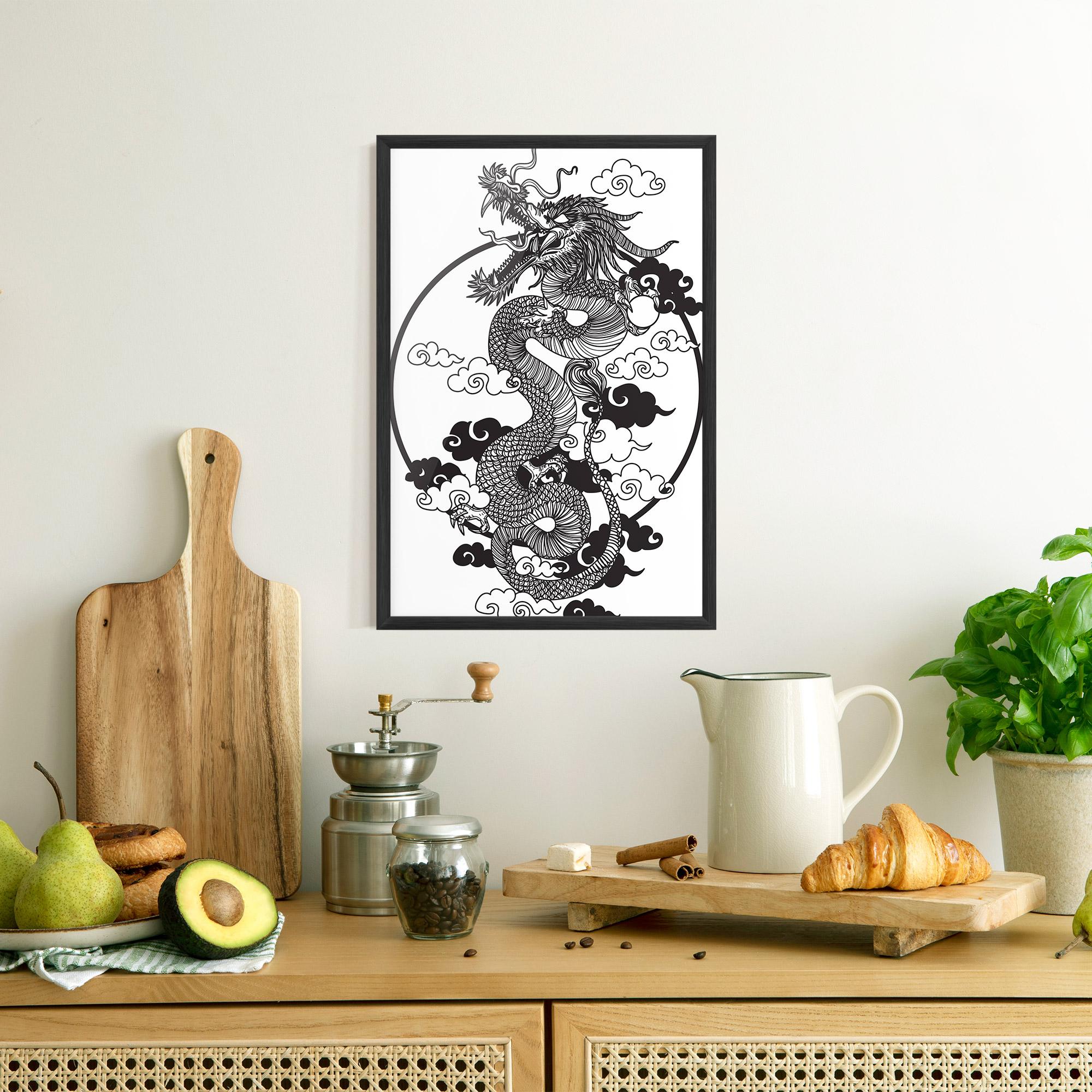 Plakat w Ramie Dragon Circle 01 mockup 8