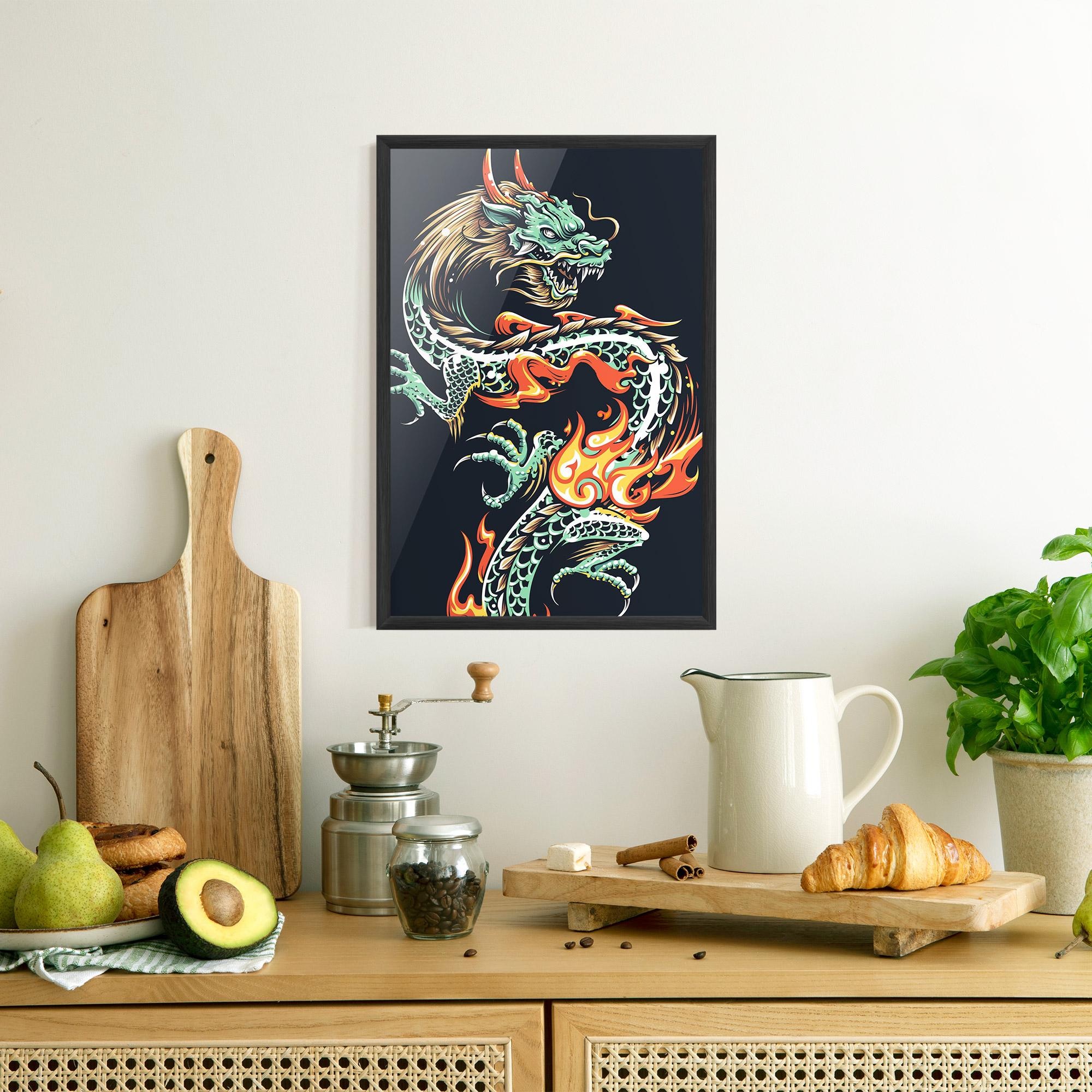 Plakat w Ramie Dragon Green mockup 8