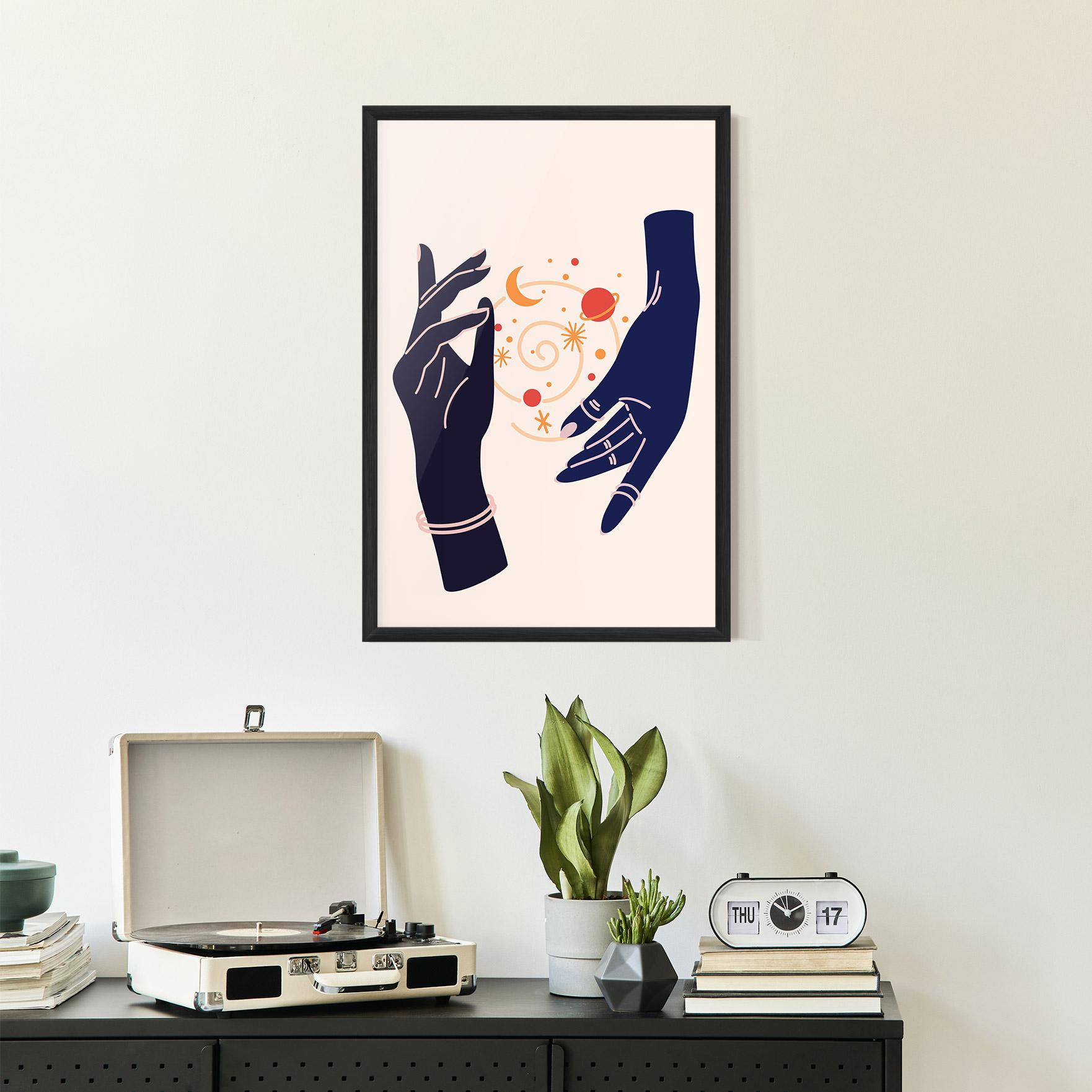 Plakat w Ramie Magic Purple Hands mockup 2