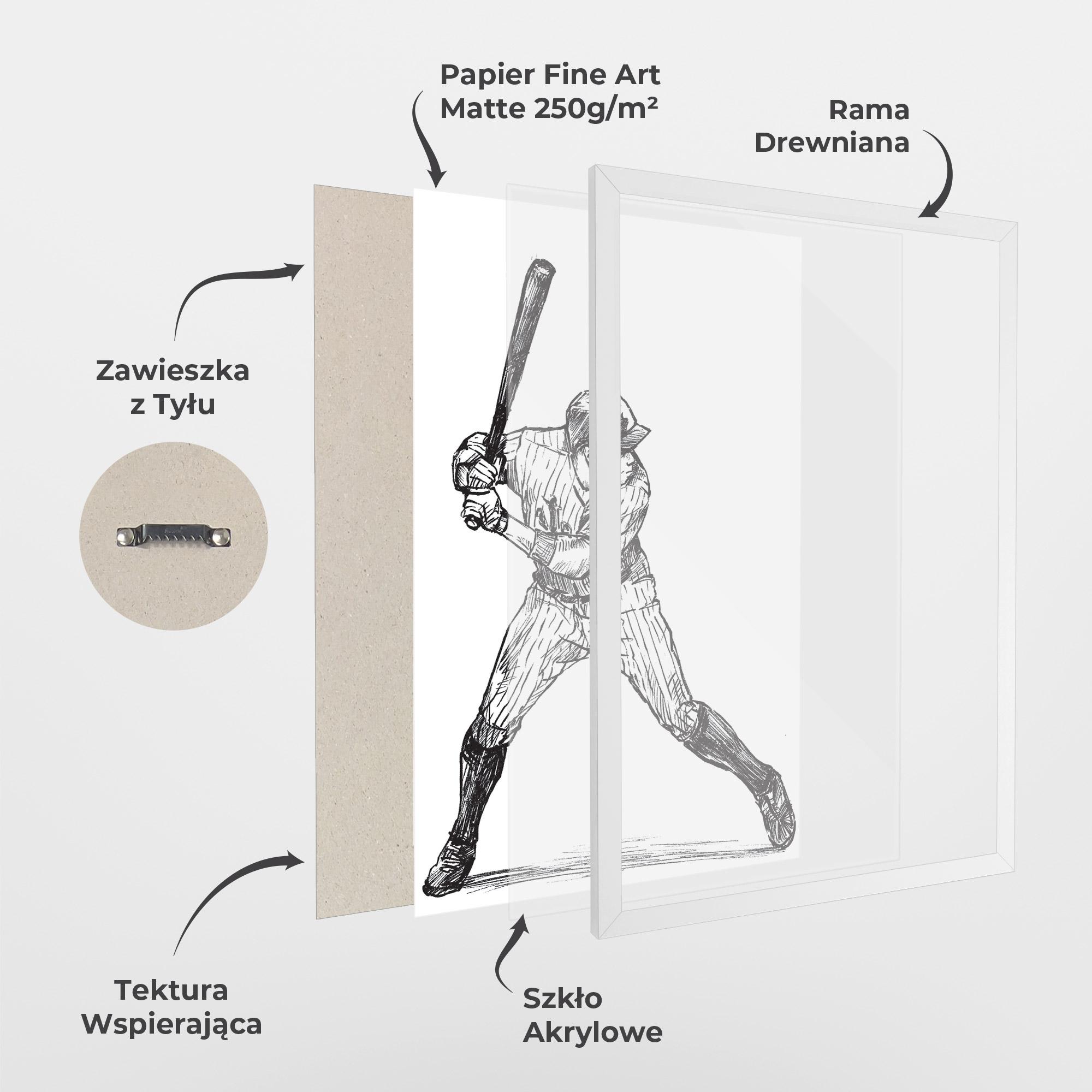 Plakat w Ramie Baseball Play mockup 1