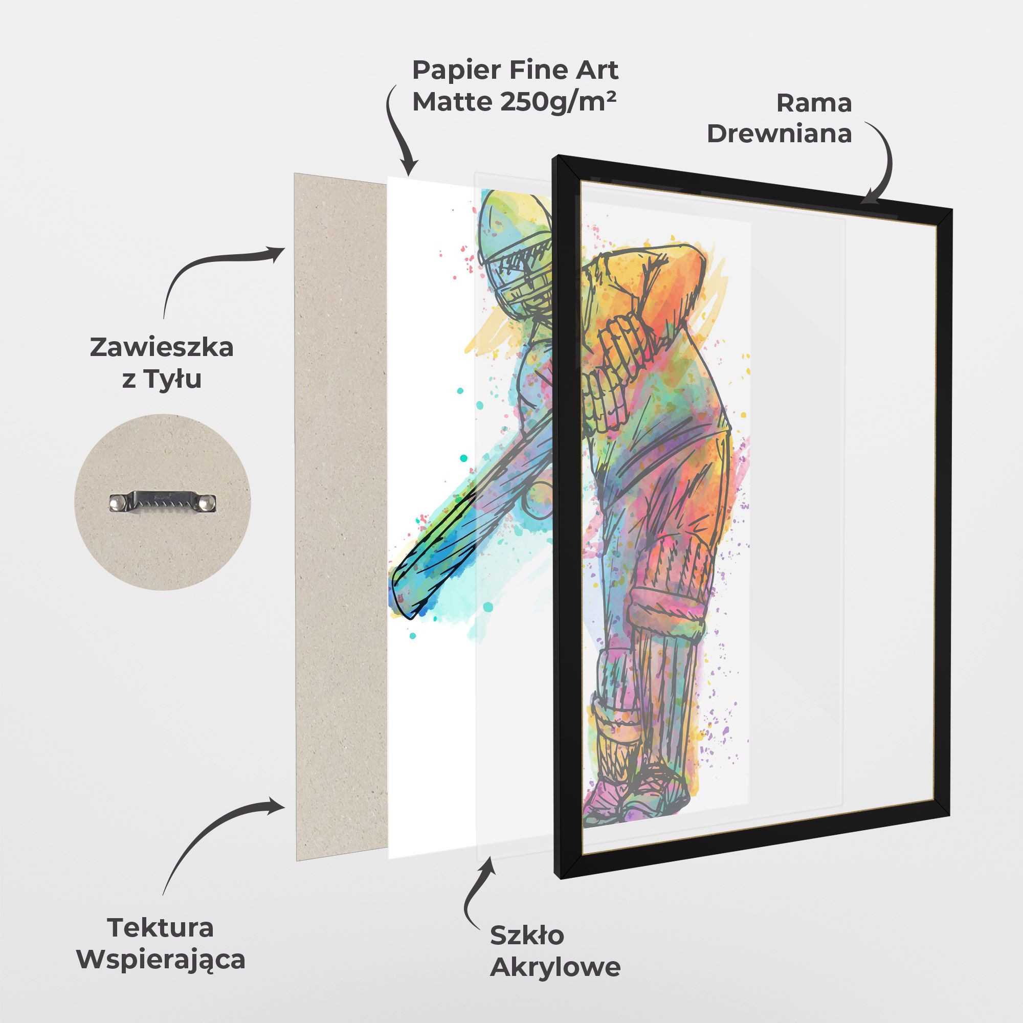 Colorful Baseball Player mockup 1