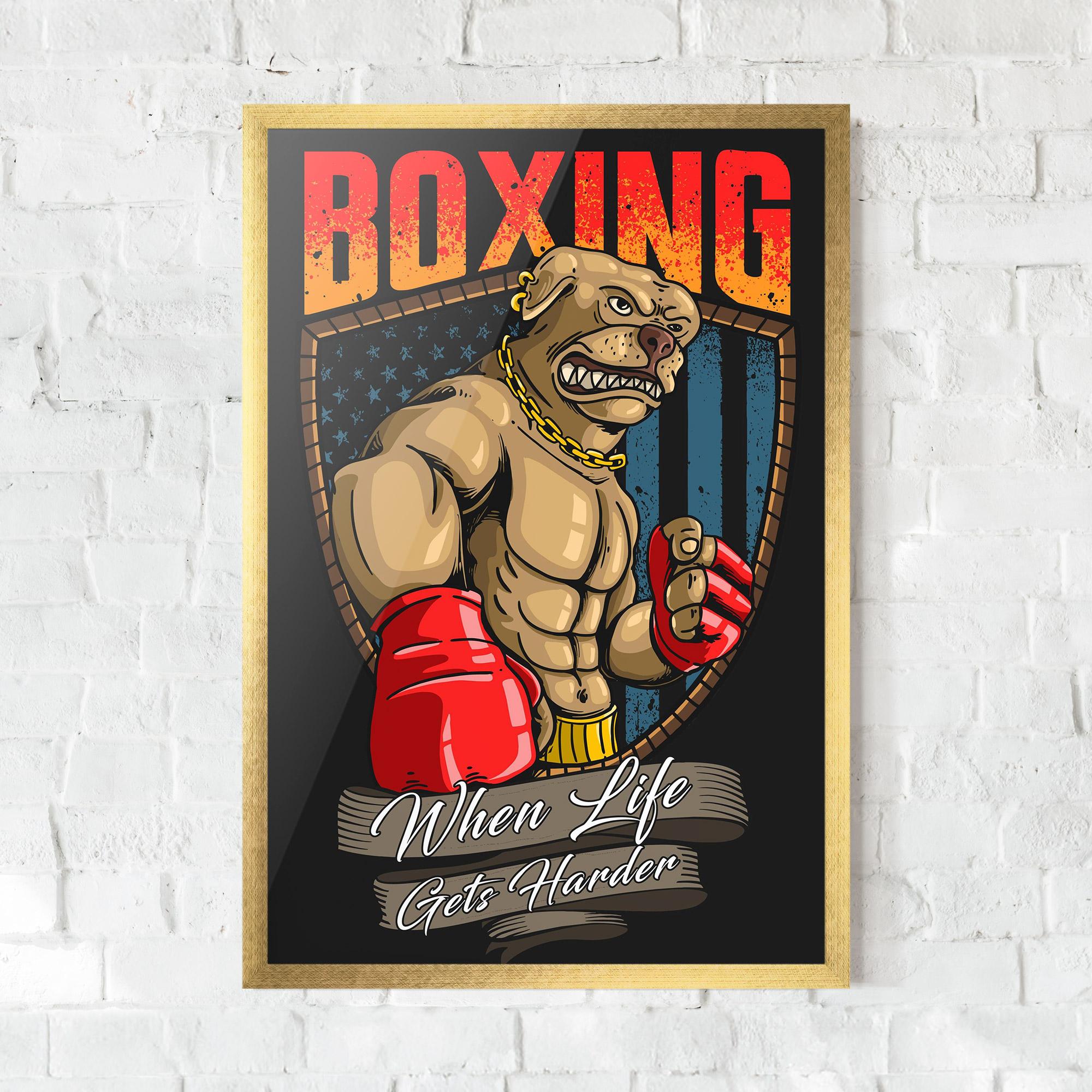 Plakat w Ramie Pitbull Boxer mockup 0