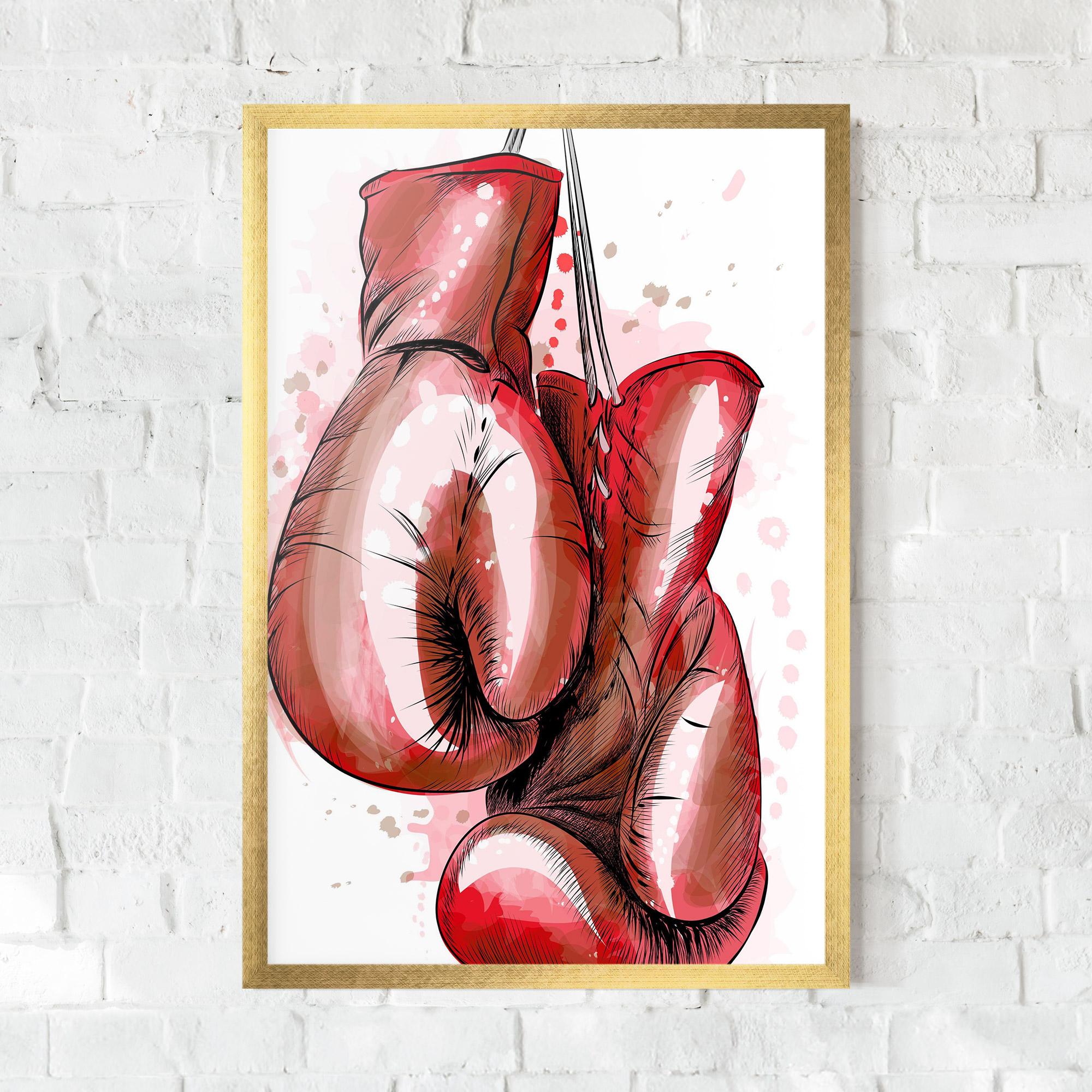 Plakat w Ramie Red Painted Gloves mockup 0