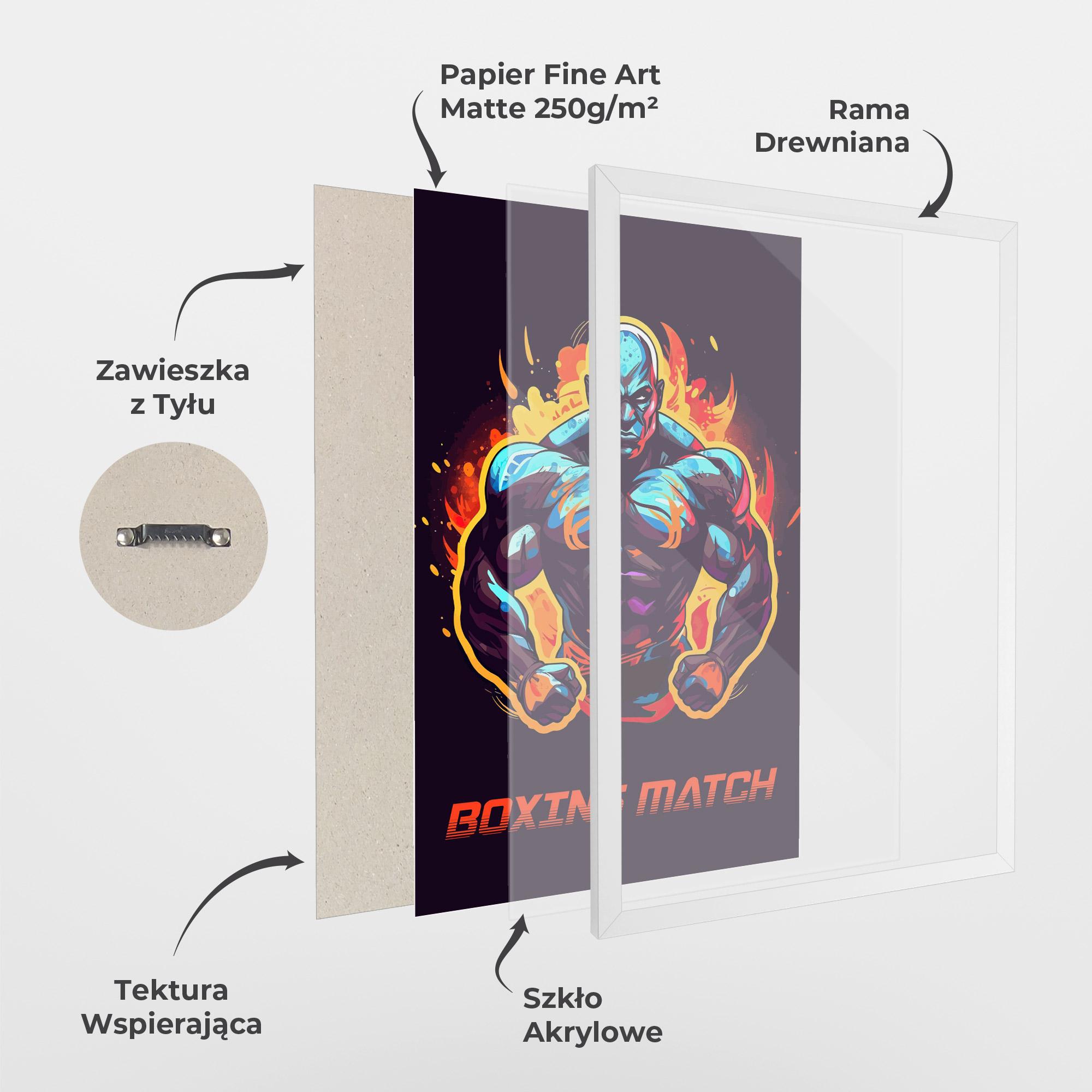 Plakat w Ramie Boxing Strong Match mockup 1