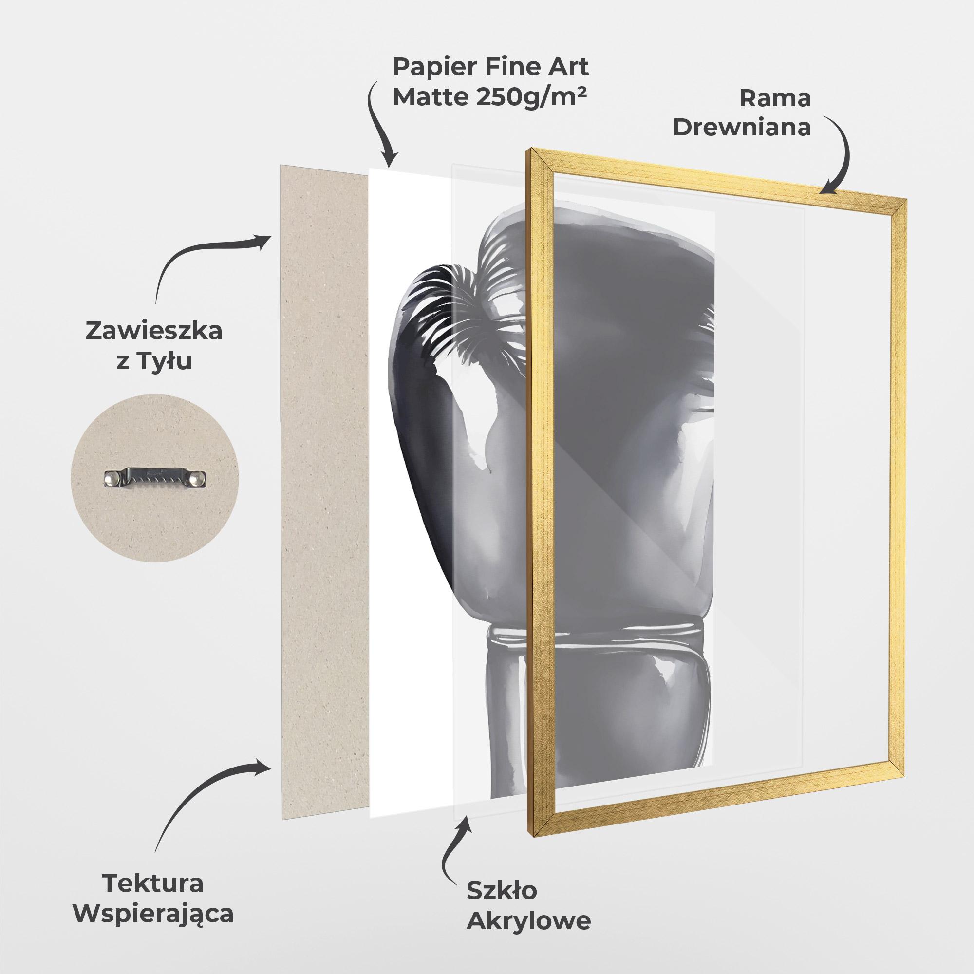 Plakat w Ramie Black Box Glove mockup 1