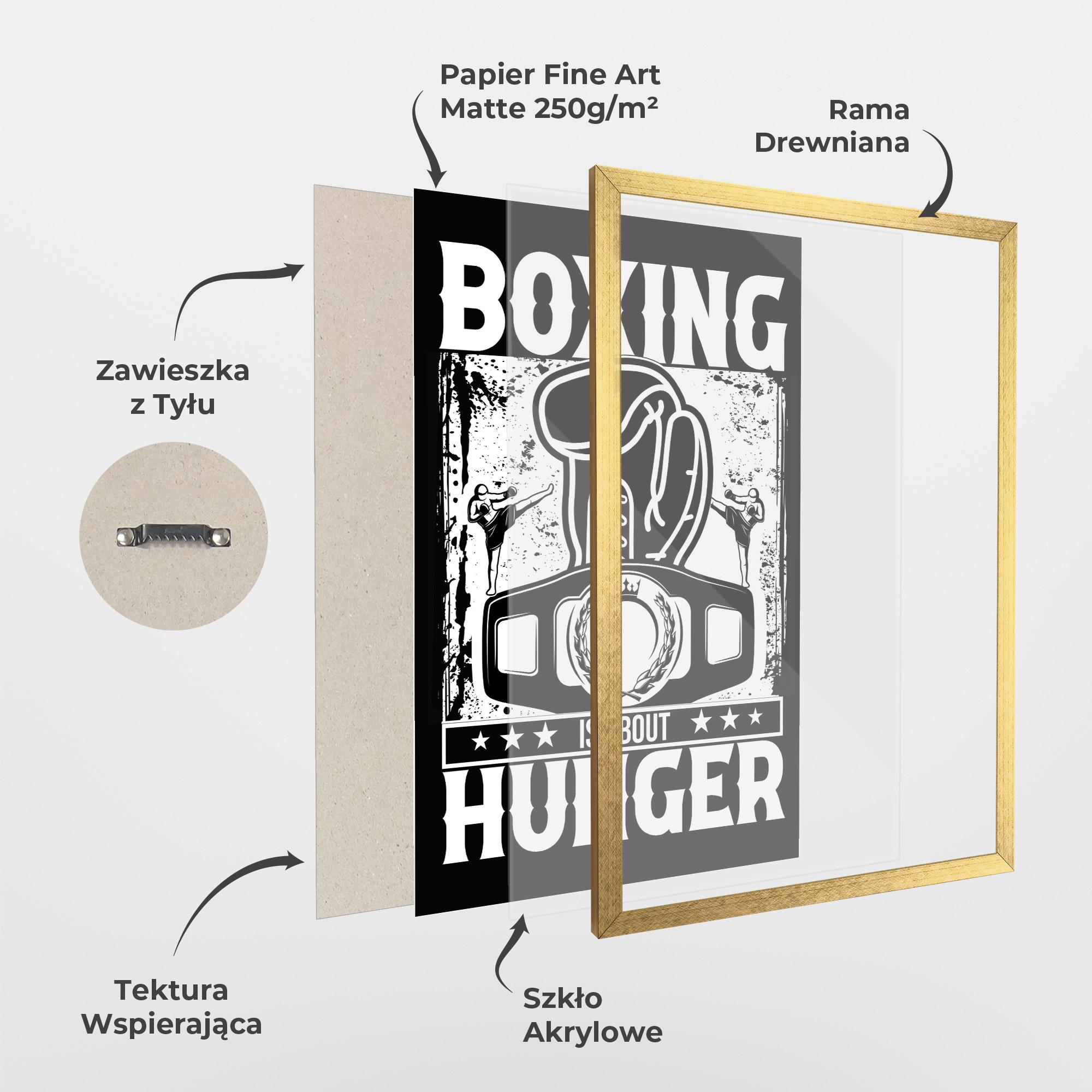 Plakat w Ramie Boxing Hunger mockup 1