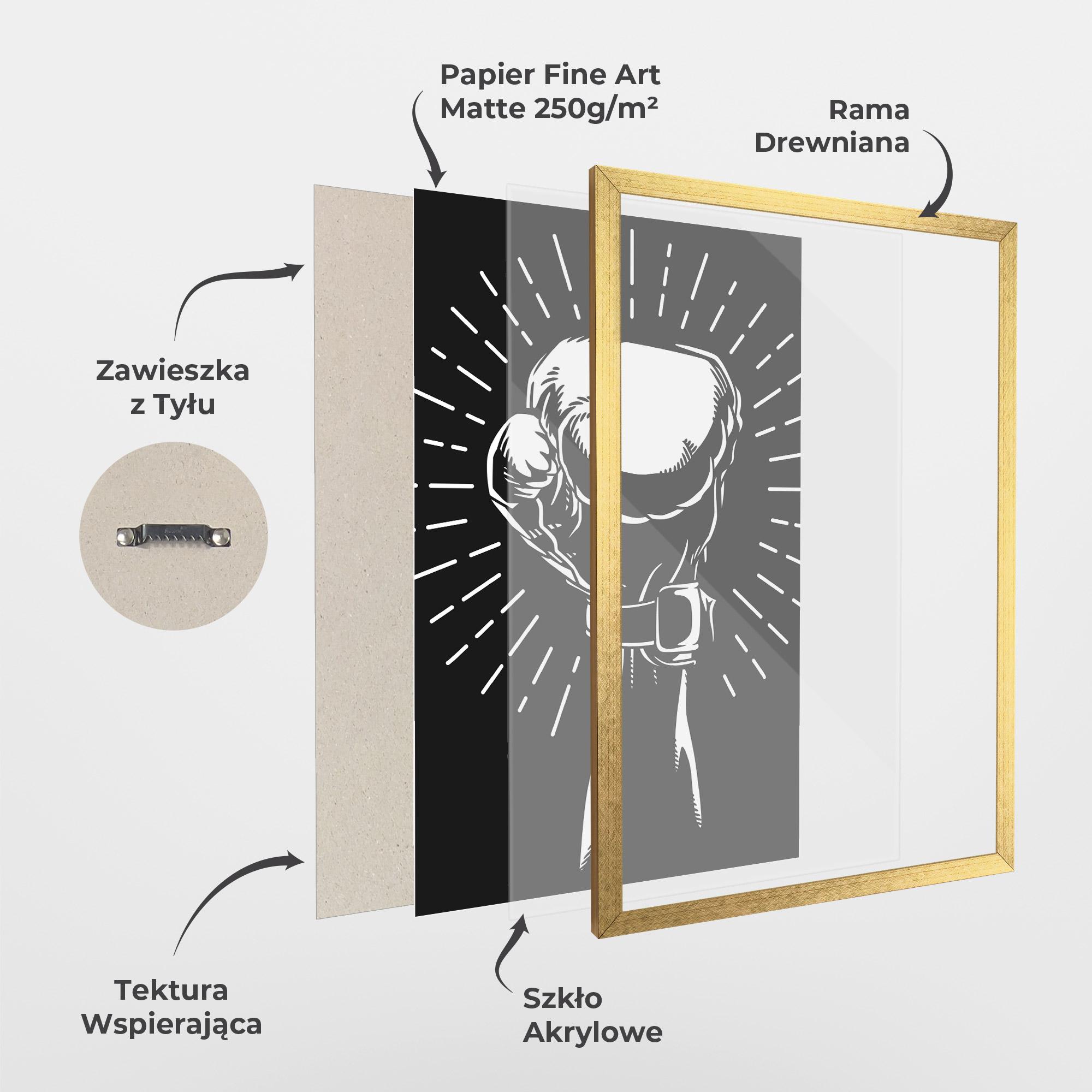 Plakat w Ramie Grey Hand Boxing mockup 1