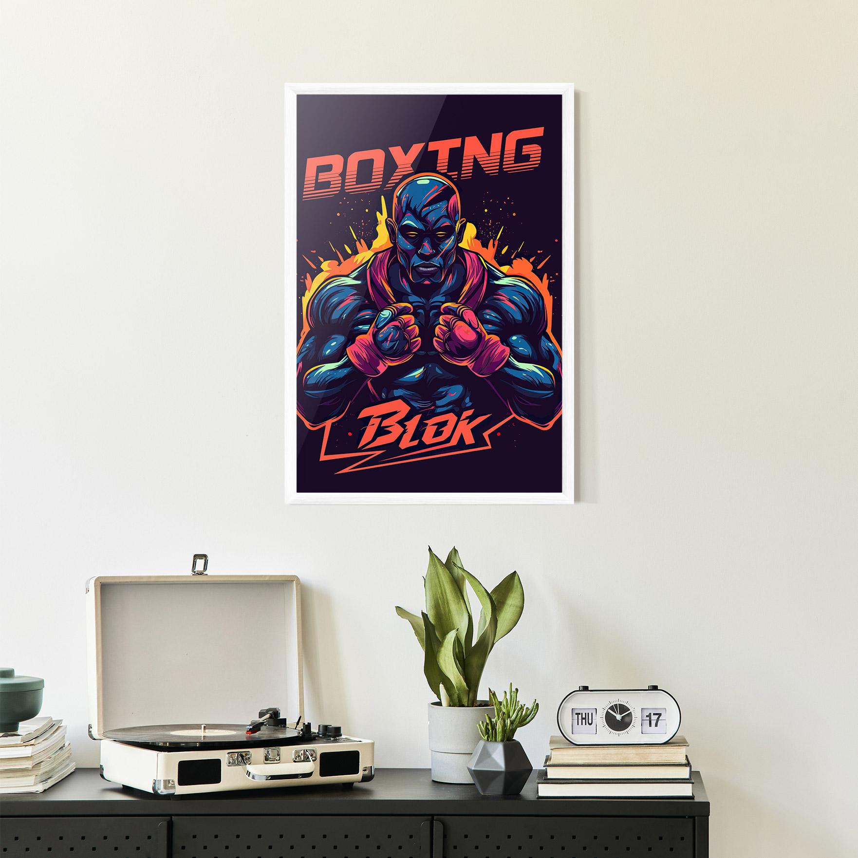 Plakat w Ramie Boxing Blok mockup 2