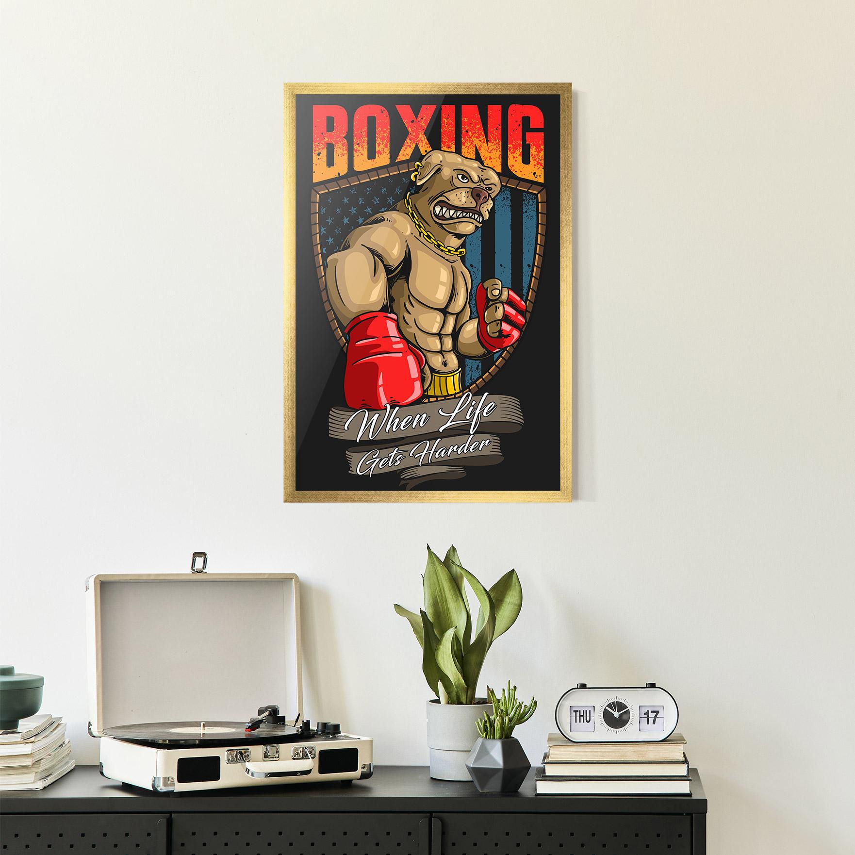 Plakat w Ramie Pitbull Boxer mockup 2