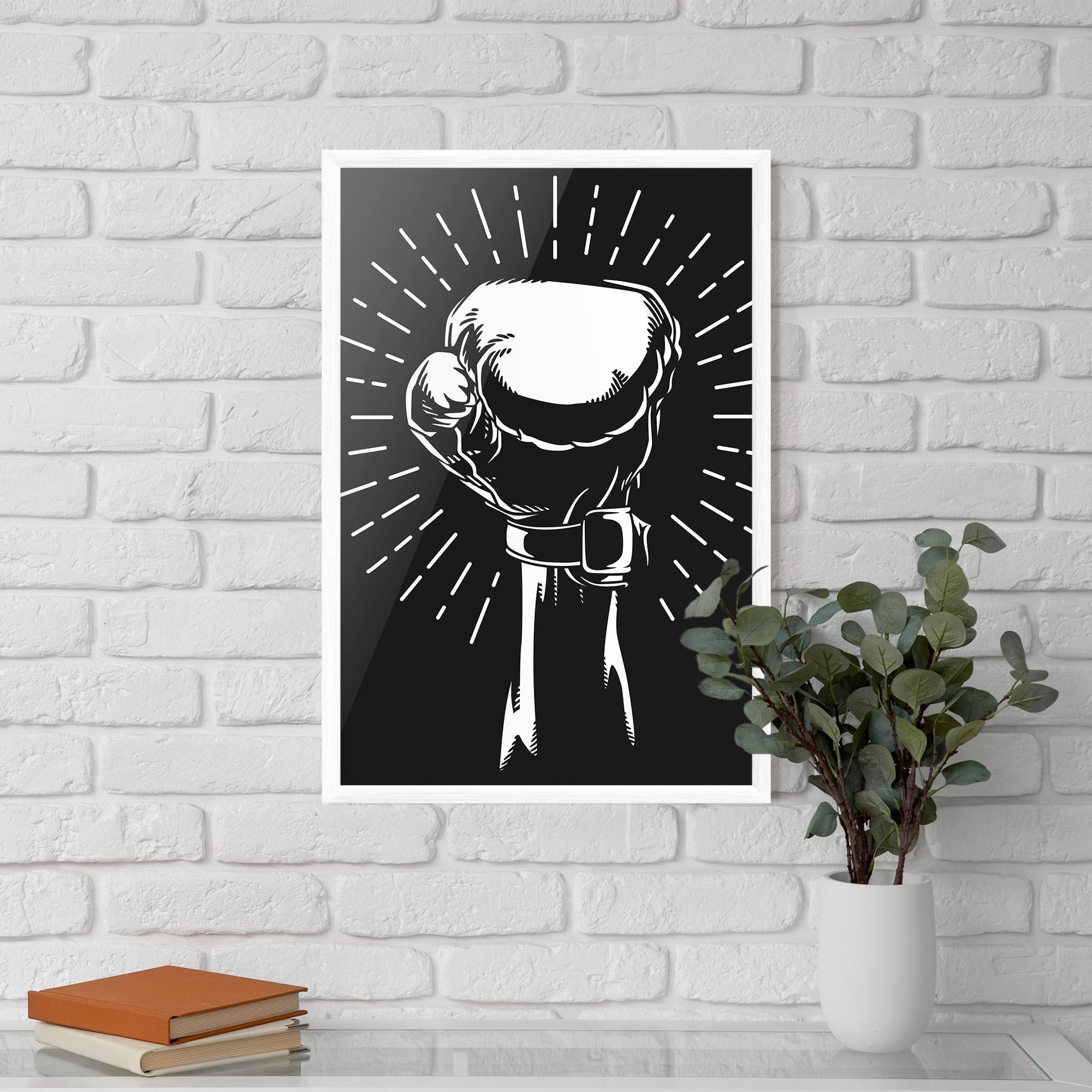 Plakat w Ramie Grey Hand Boxing mockup 5