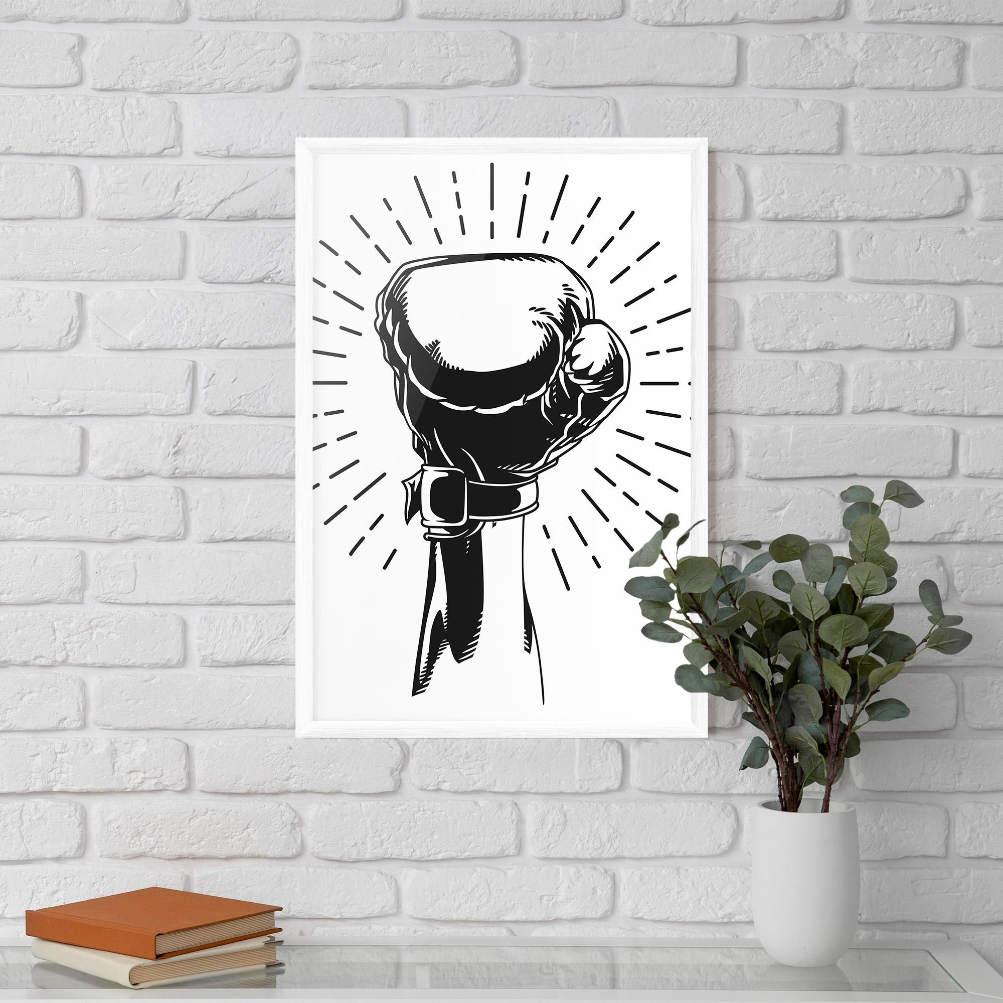 Plakat w Ramie White Hand Boxing mockup 5