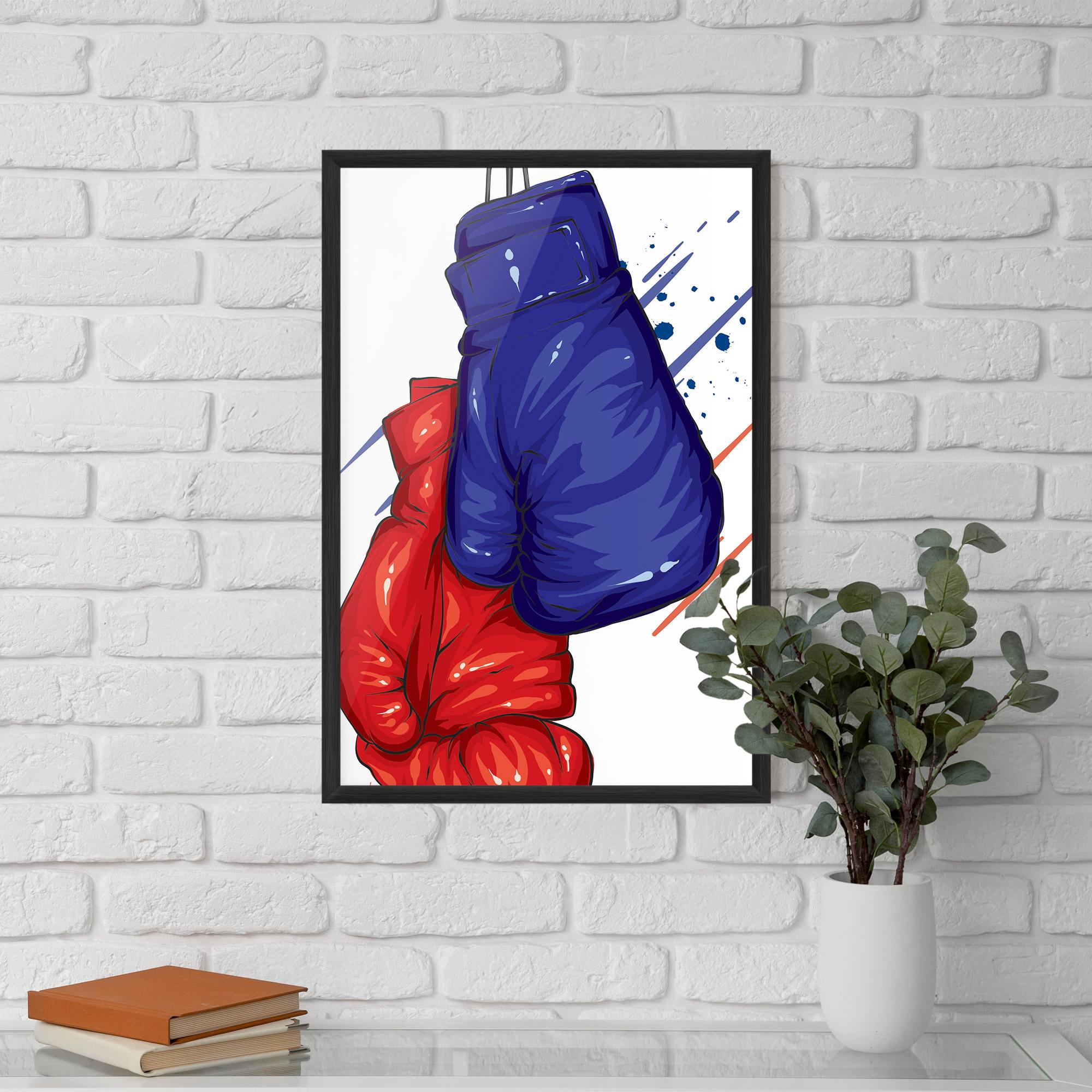 Plakat w Ramie Blue Red Gloves mockup 5