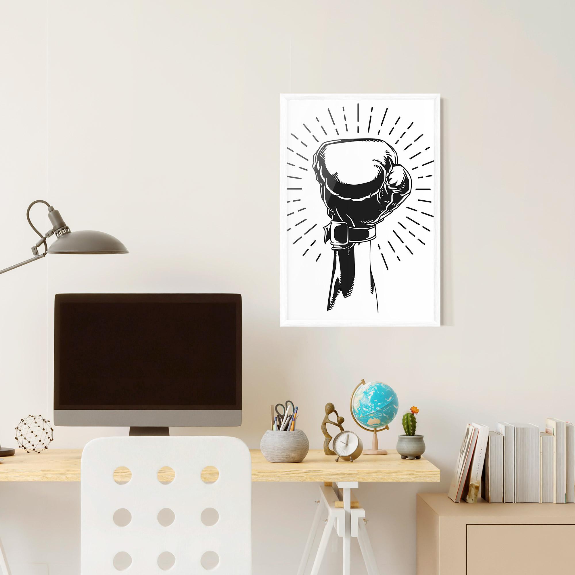 Plakat w Ramie White Hand Boxing mockup 6