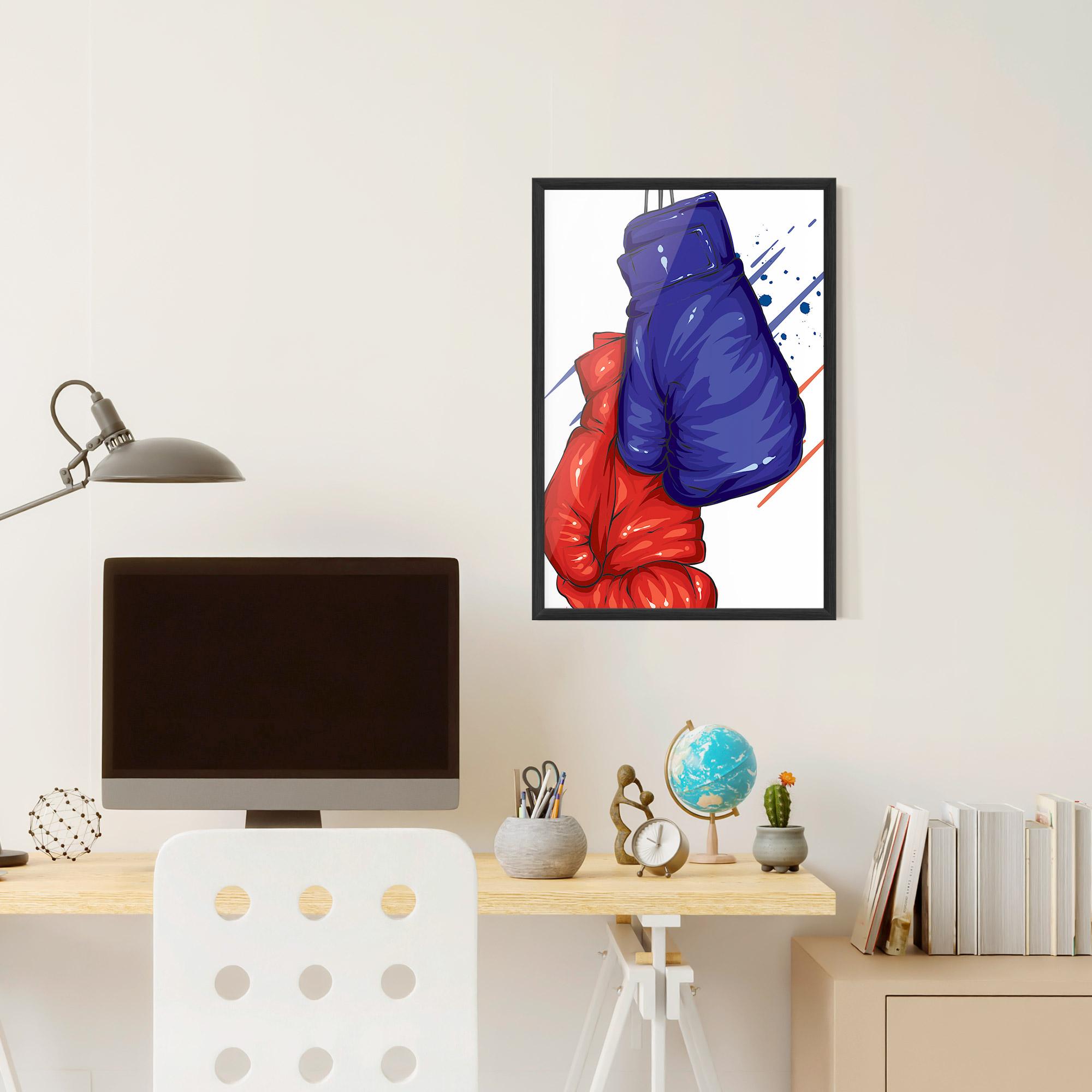 Plakat w Ramie Blue Red Gloves mockup 6