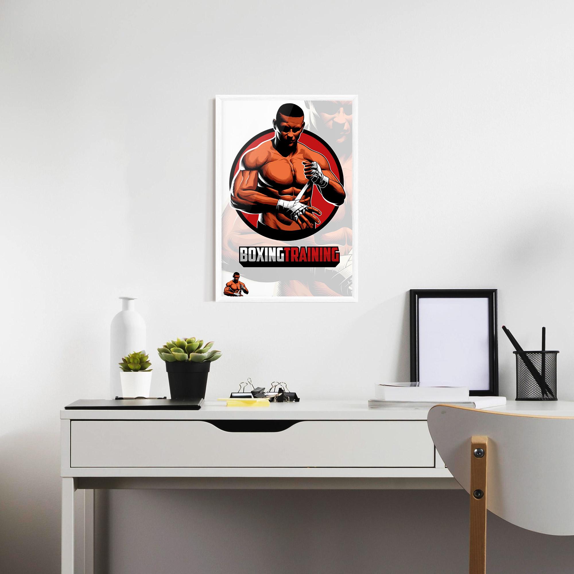 Plakat w Ramie Training Fighter mockup 7
