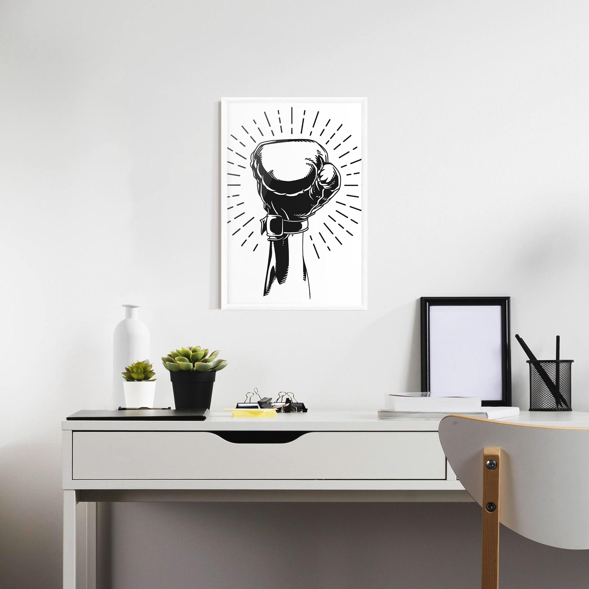 Plakat w Ramie White Hand Boxing mockup 7