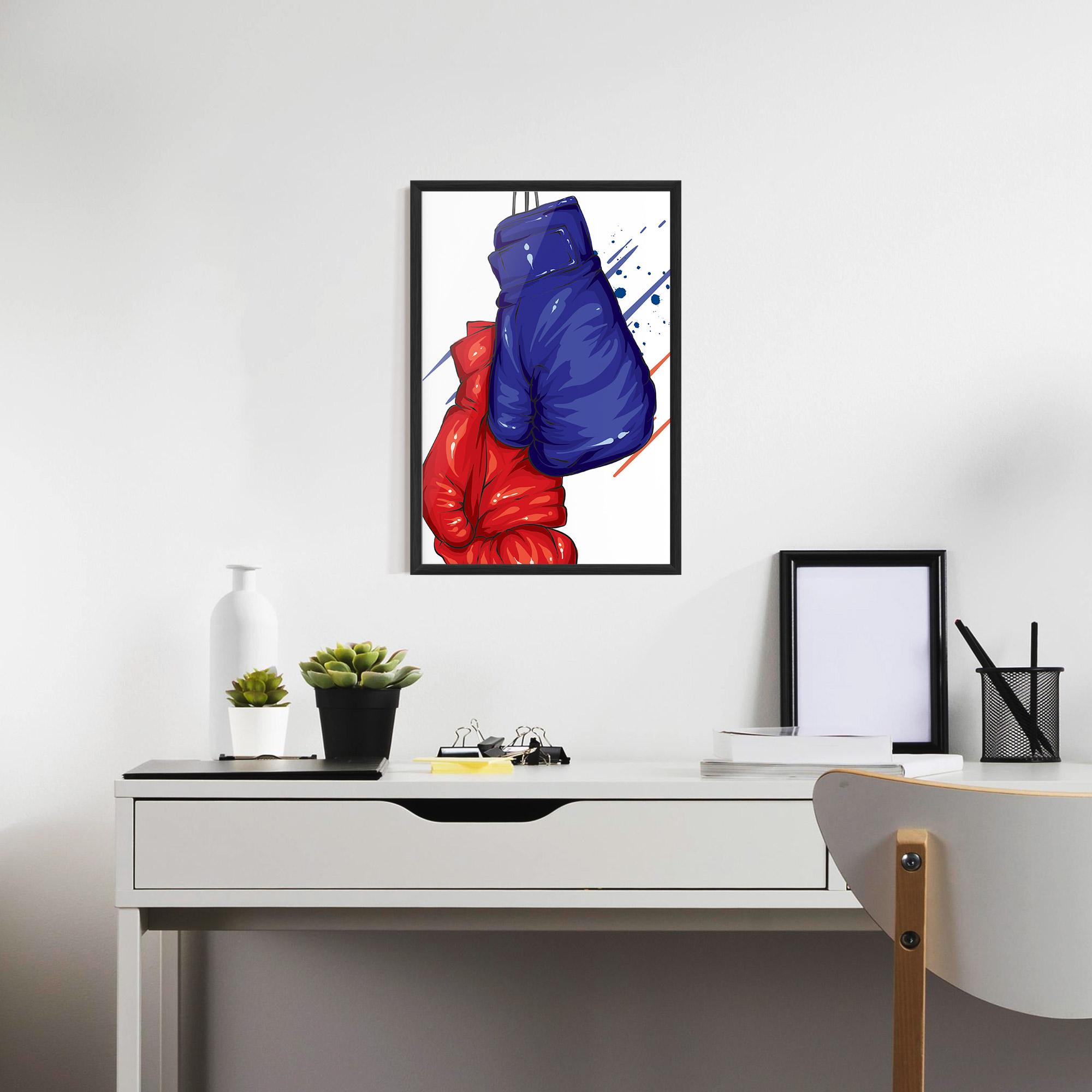 Plakat w Ramie Blue Red Gloves mockup 7